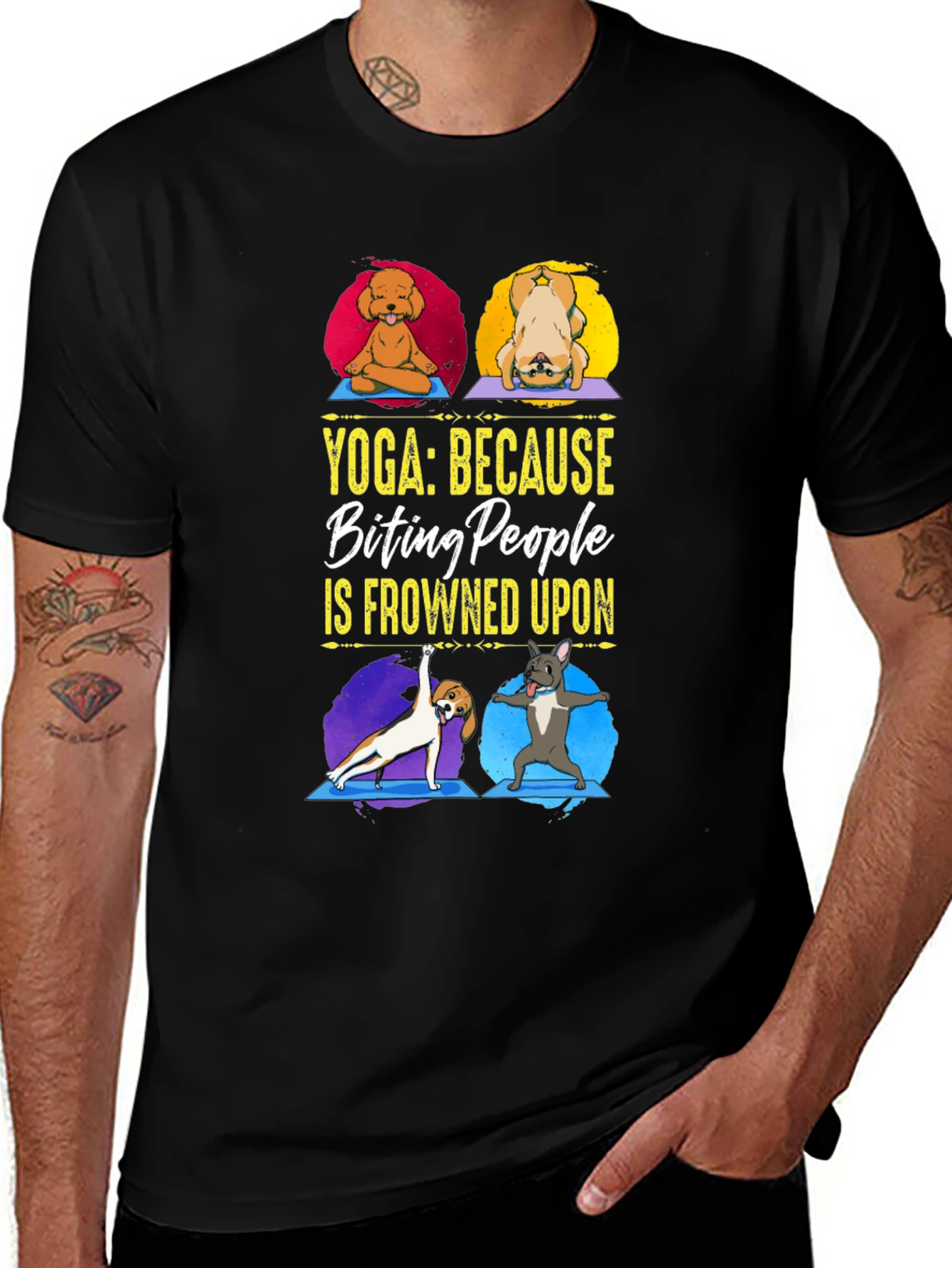Yoga Dogs Graphic T-Shirt