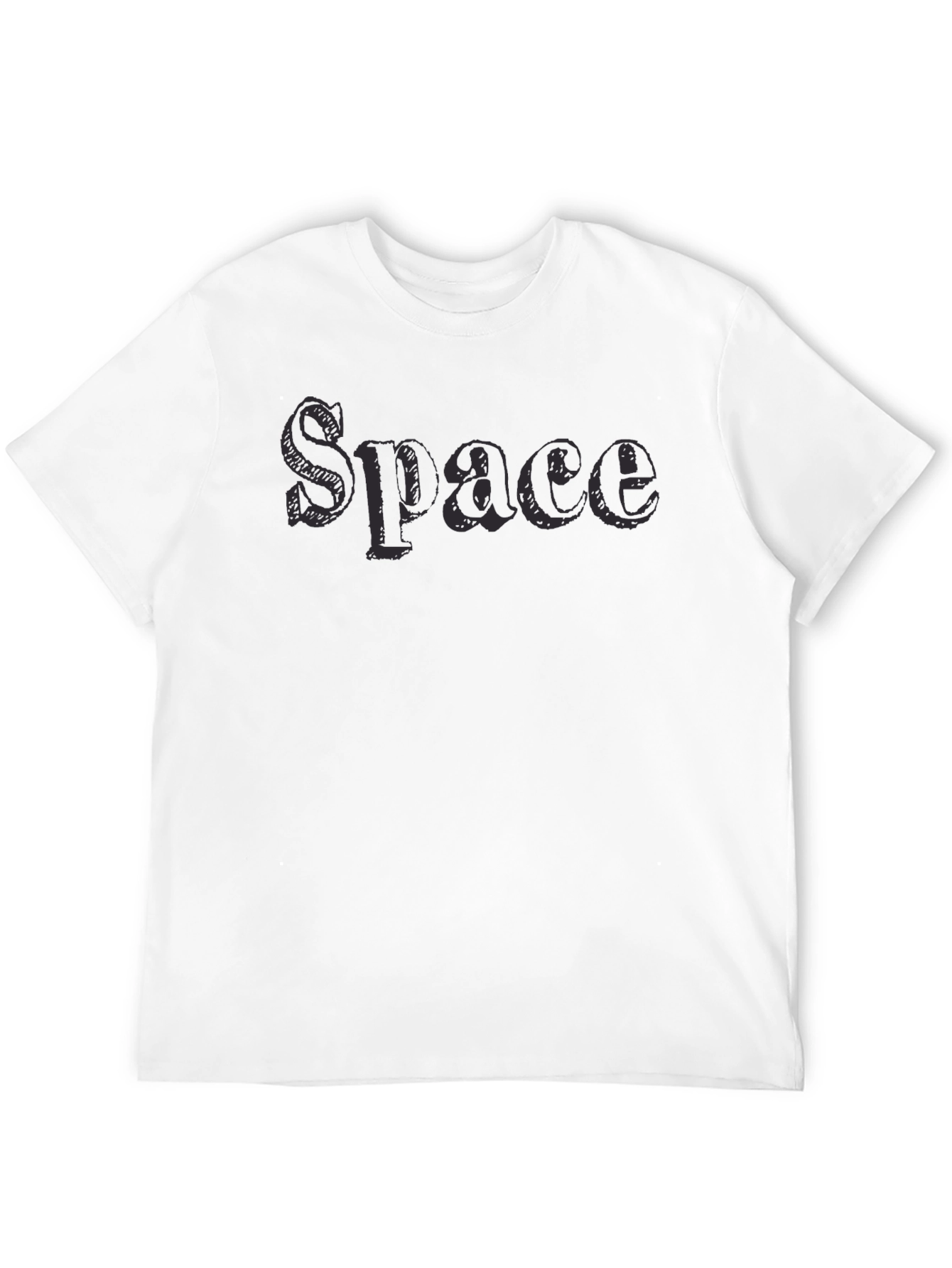 Space Graphic Print Black Cotton T-Shirt