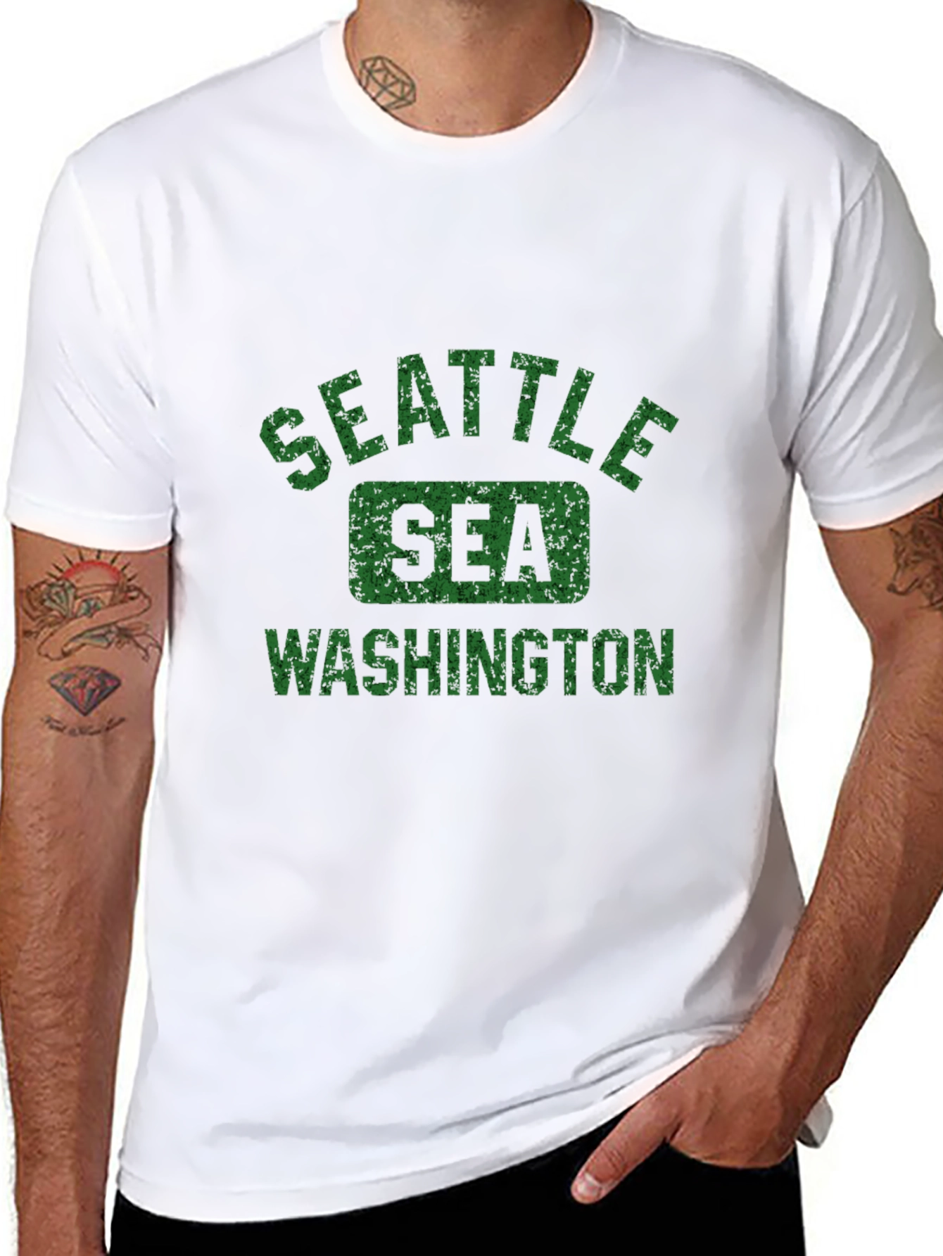Seattle Washington Graphic Print Black T-Shirt