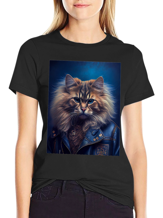 Cat Biker T-Shirt - Cool Graphic Tee