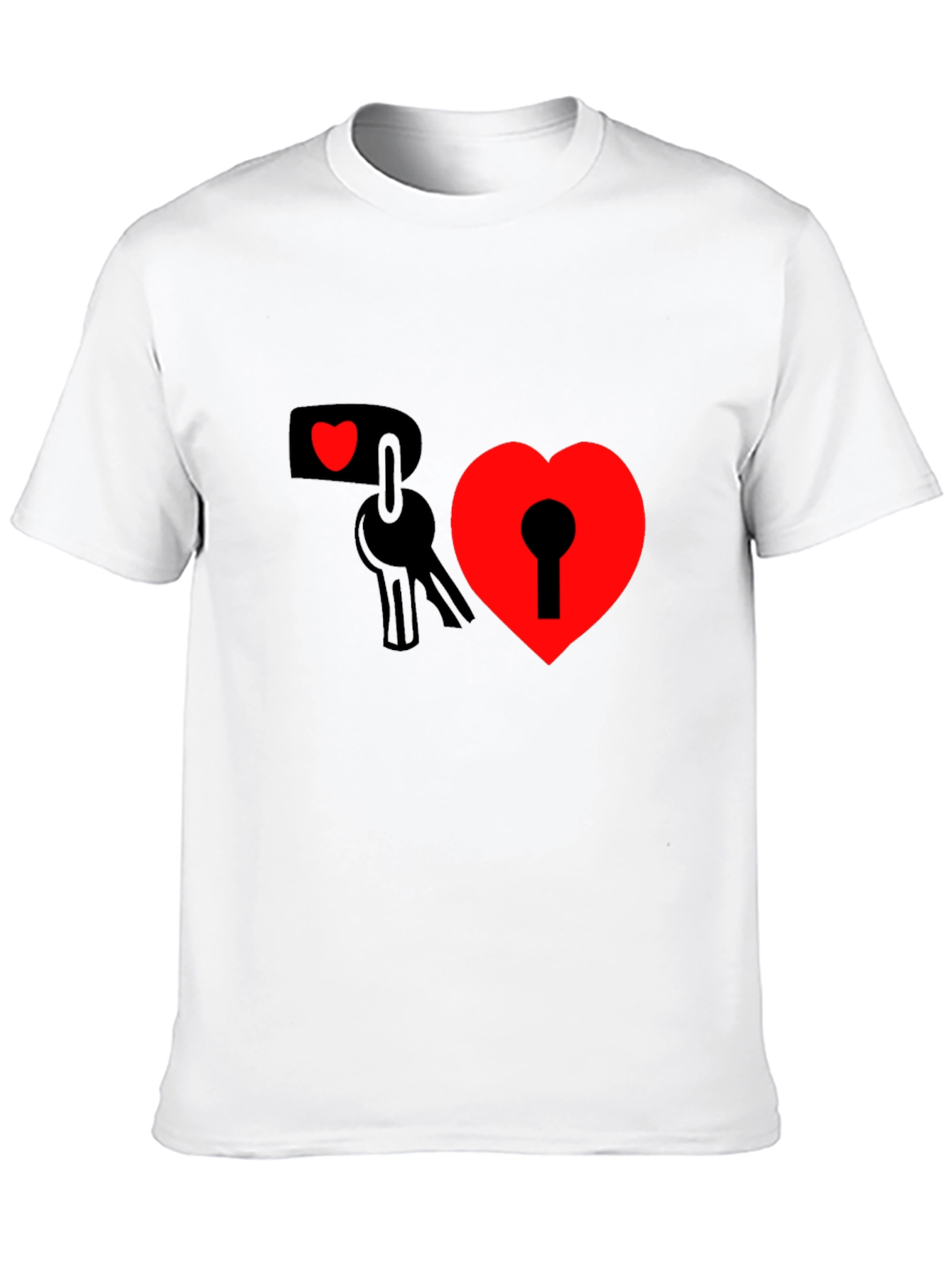 Heart Lock & Key Graphic Tee - Black