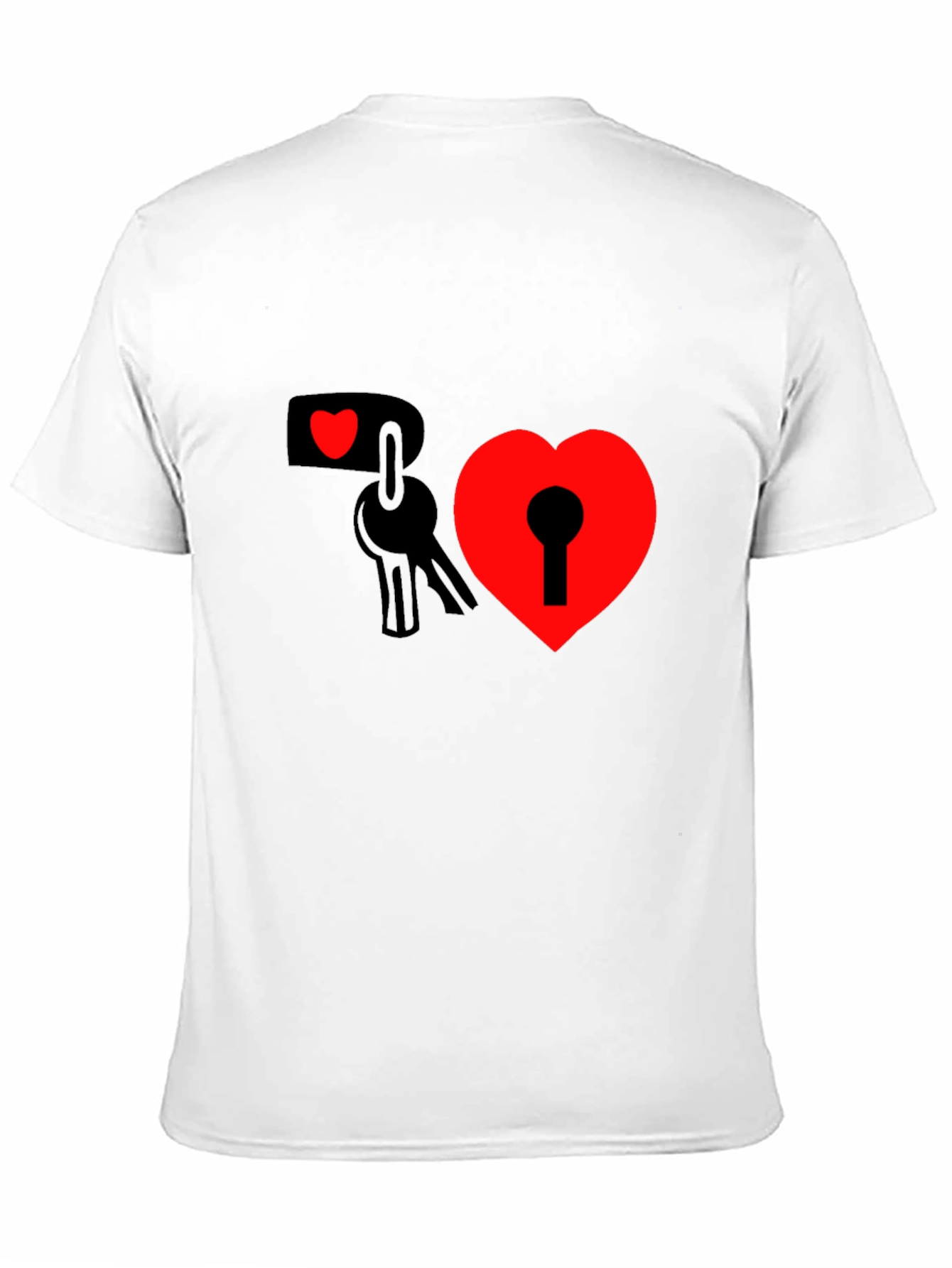 Heart Lock & Key Graphic Tee - Black