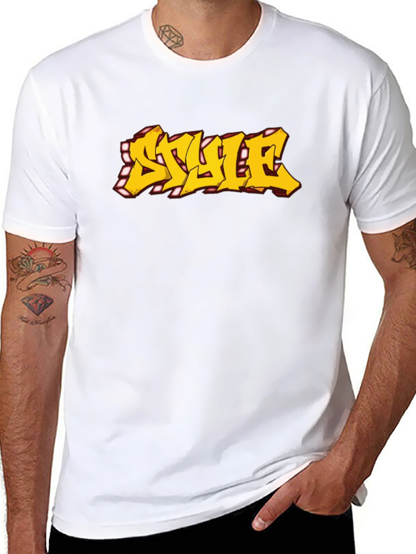 Urban Style Graphic Tee - Graffiti Font Black T-Shirt