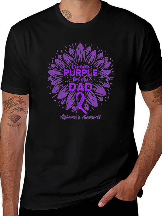 Purple Alzheimers Awareness T-Shirt: Wear Purple for My Dad