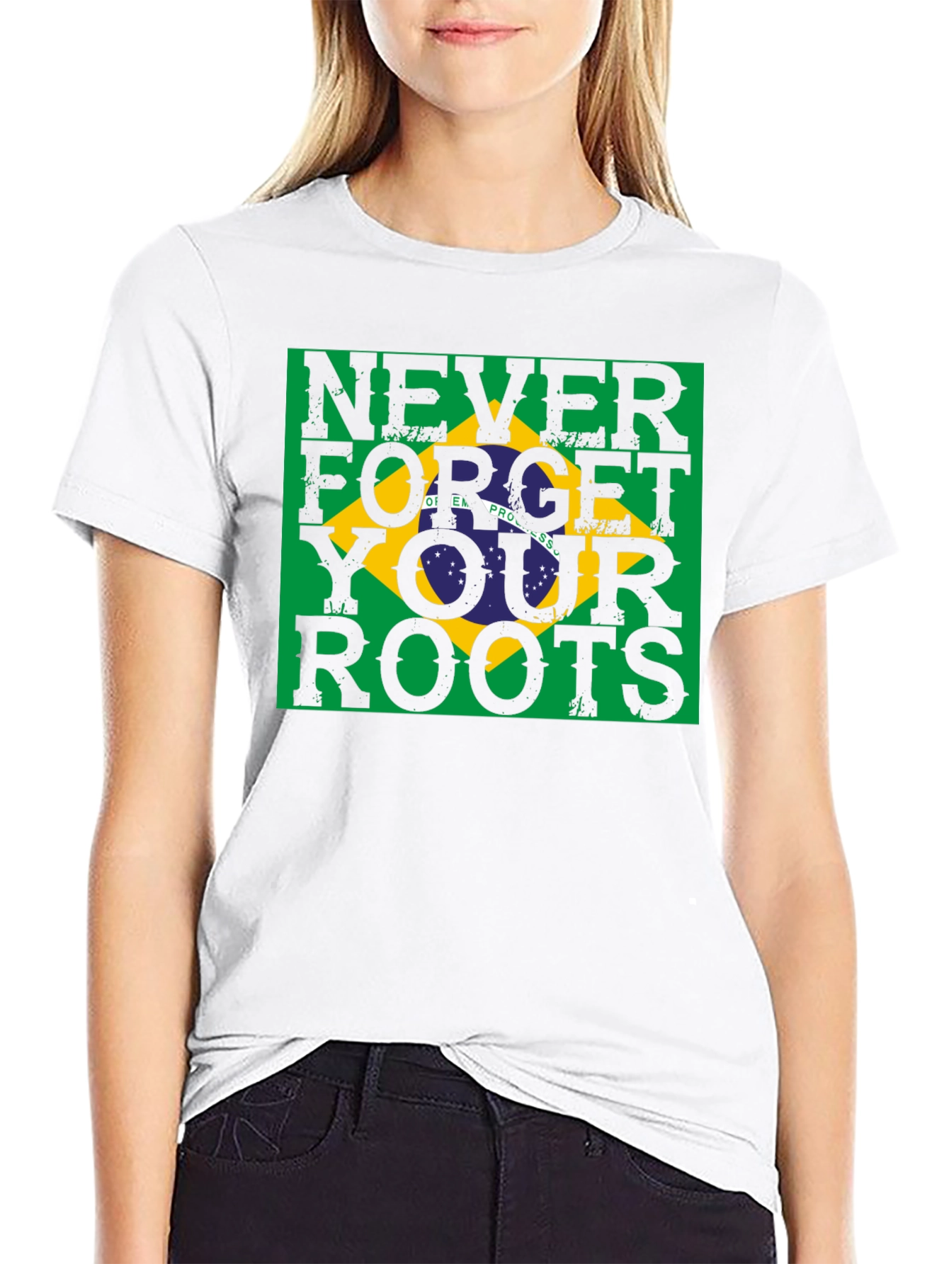 Never Forget Your Roots Brazil Flag T-Shirt