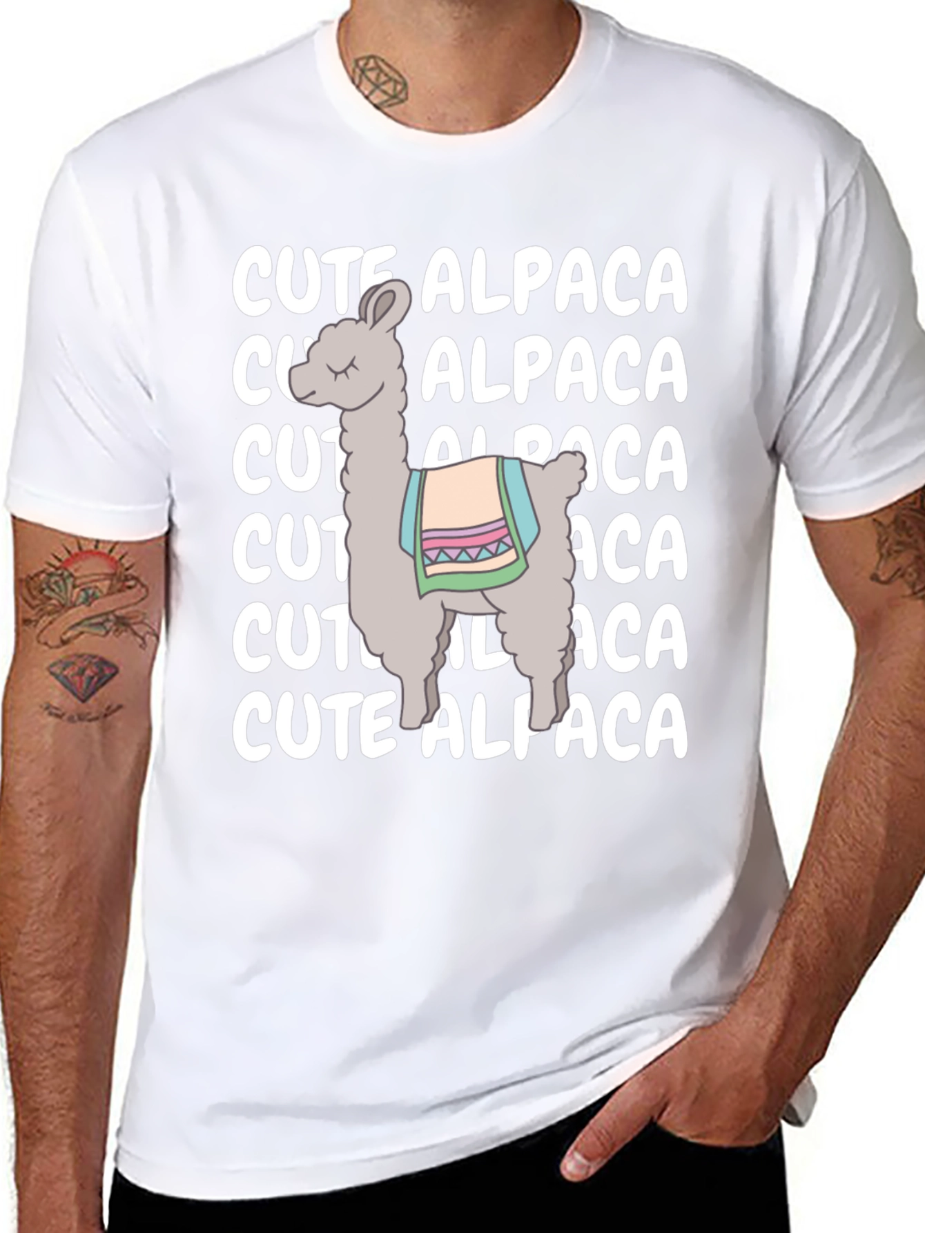 Cute Alpaca Graphic Tee - Soft Cotton Comfort