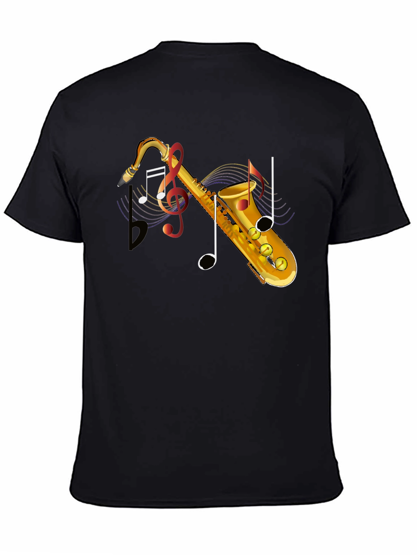 Saxophone Music Note Graphic T-Shirt - Stylish Musical Tee
