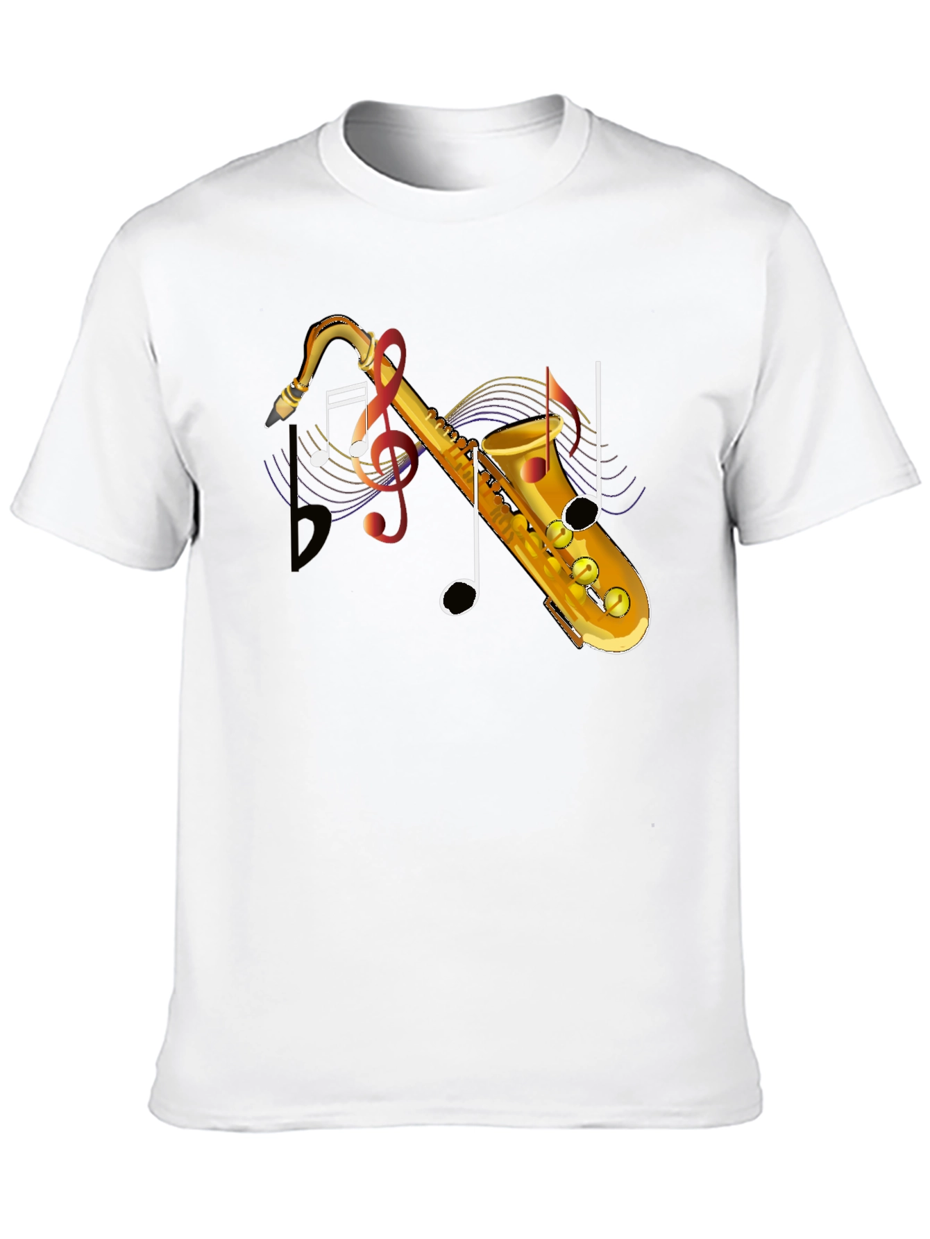 Saxophone Music Note Graphic T-Shirt - Stylish Musical Tee