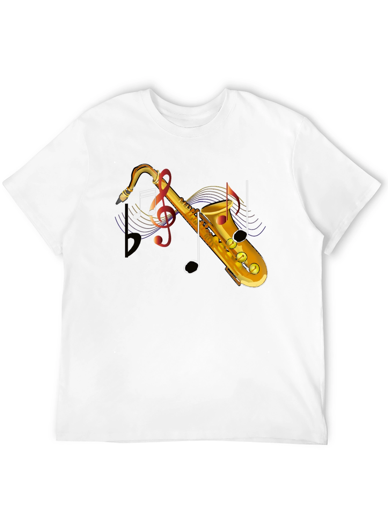Saxophone Music Note Graphic T-Shirt - Stylish Musical Tee