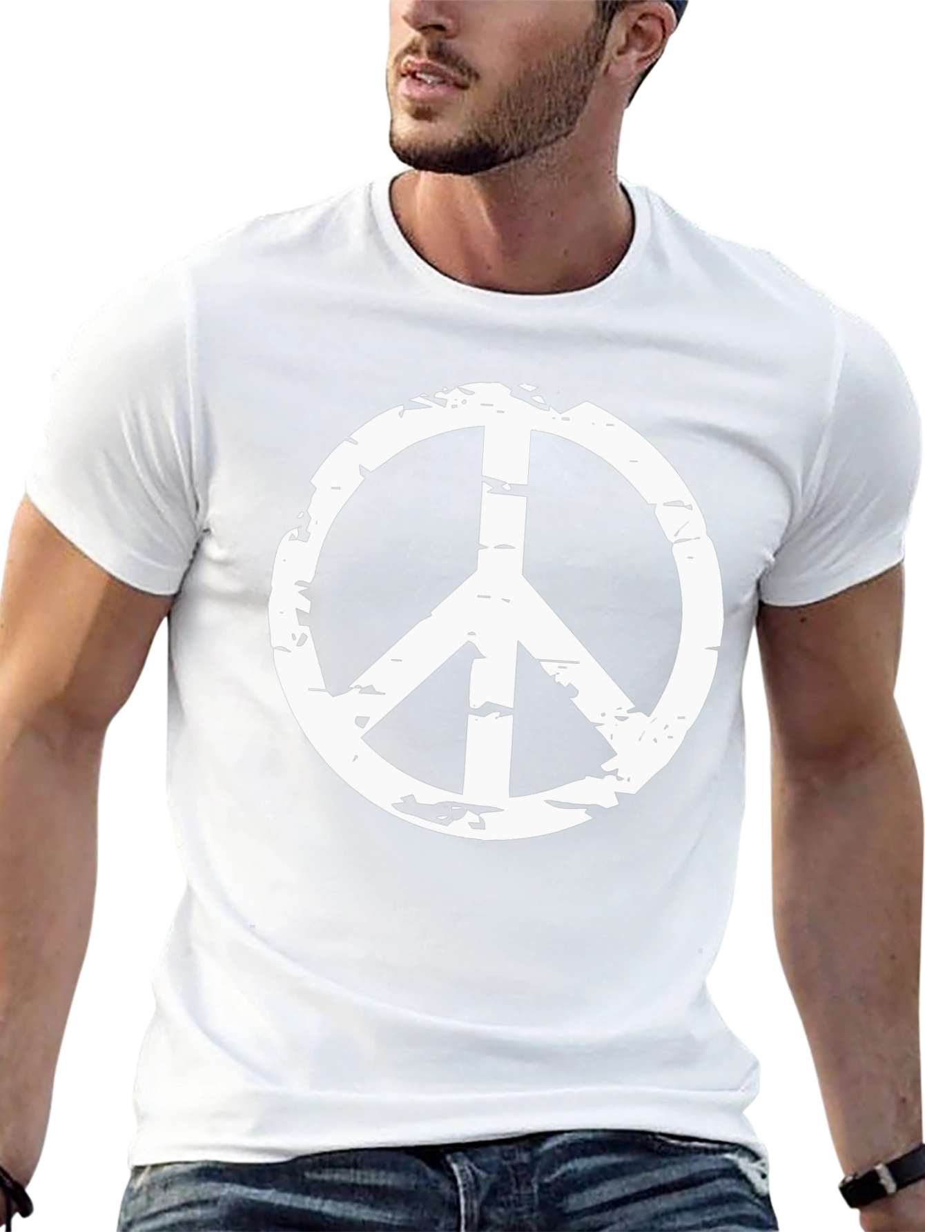 Peace Sign T-Shirt - Distressed Graphic Tee