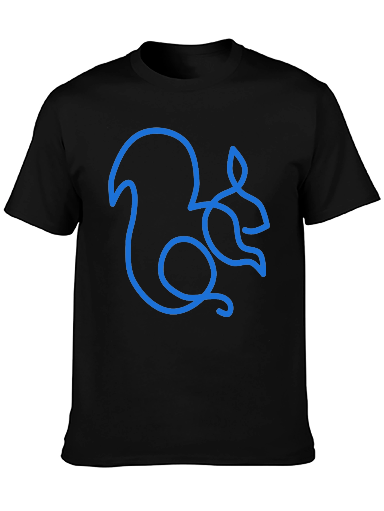 Squirrel Outline Graphic Tee - Mens Black T-Shirt
