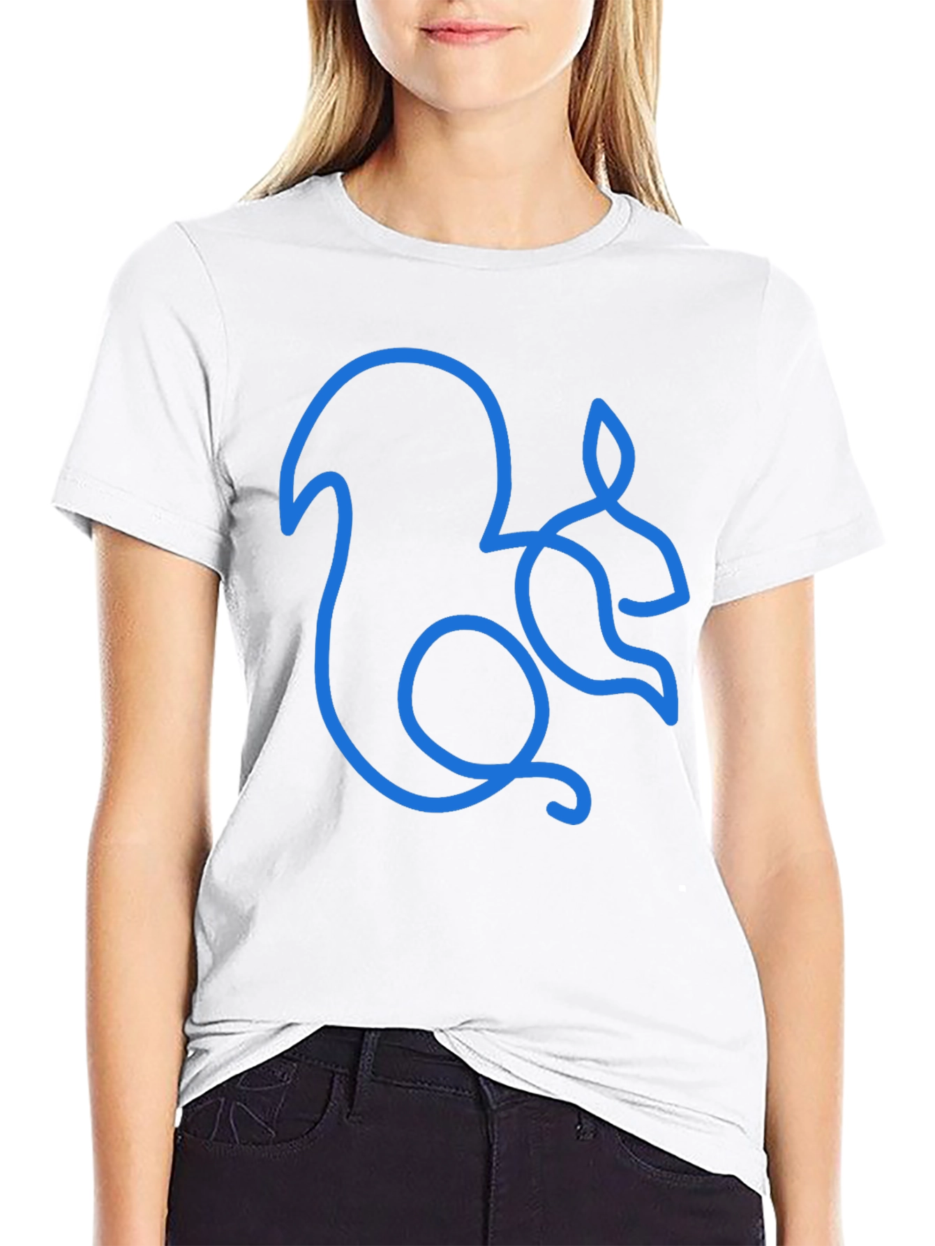 Squirrel Outline Graphic Tee - Mens Black T-Shirt