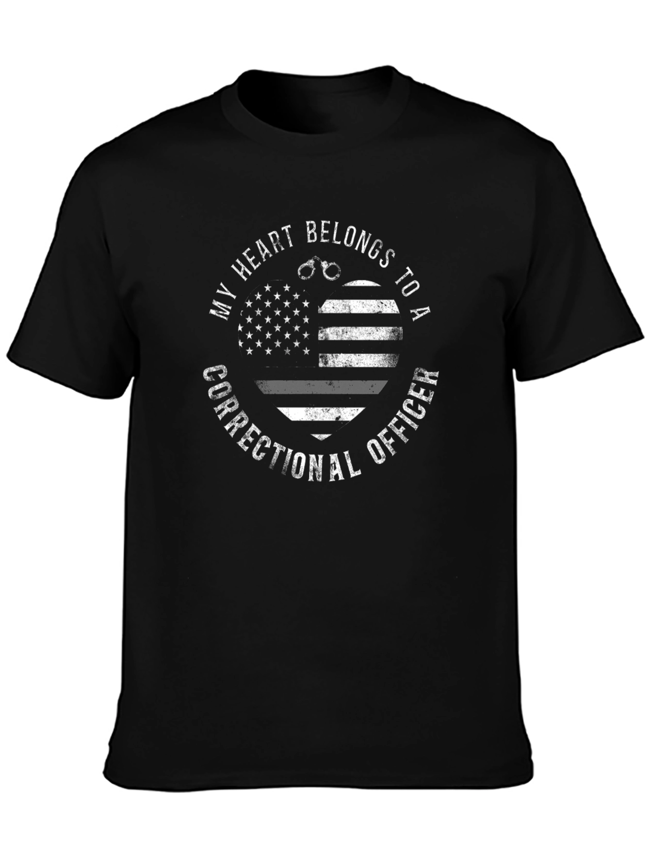 Correctional Officer Heart Flag T-Shirt