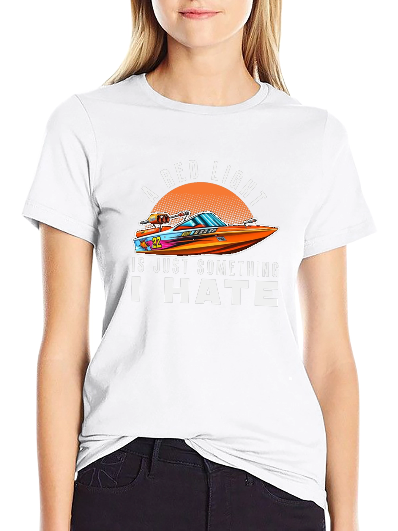 A Red Light I Hate Boat Graphic T-Shirt