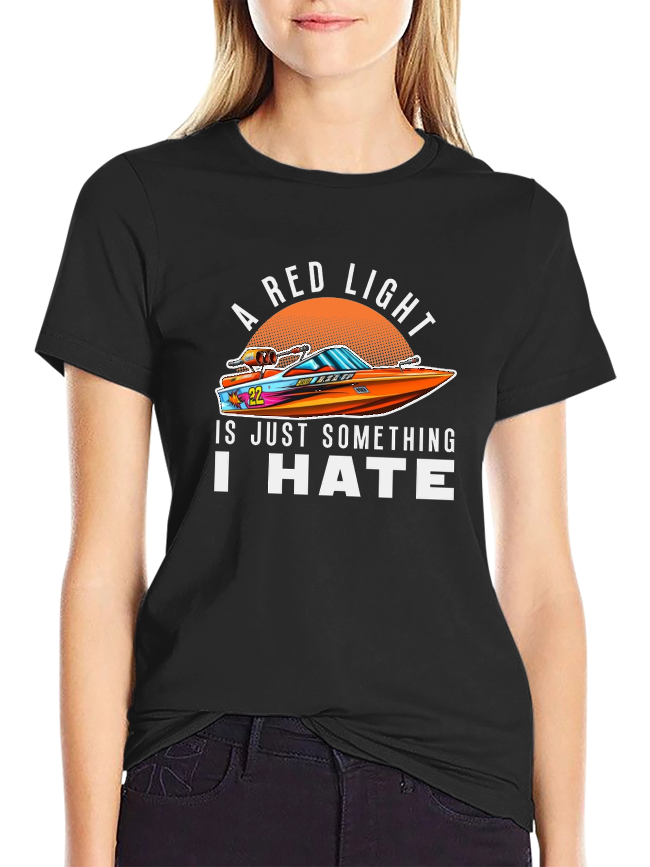 A Red Light I Hate Boat Graphic T-Shirt
