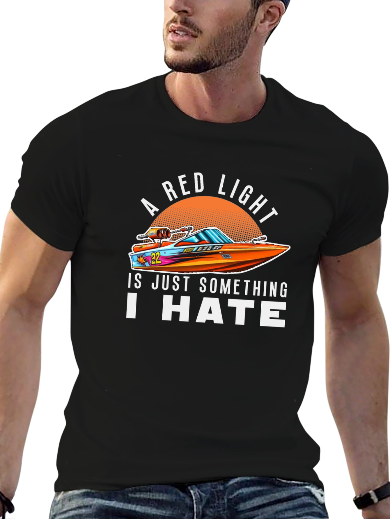 A Red Light I Hate Boat Graphic T-Shirt