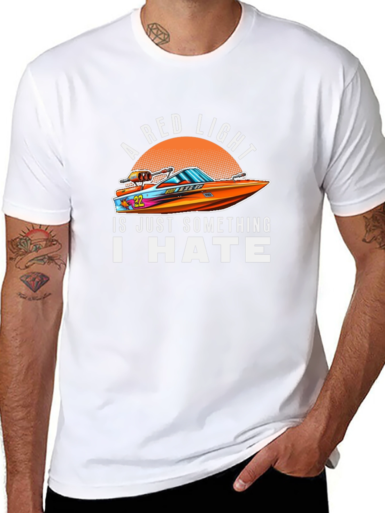 A Red Light I Hate Boat Graphic T-Shirt