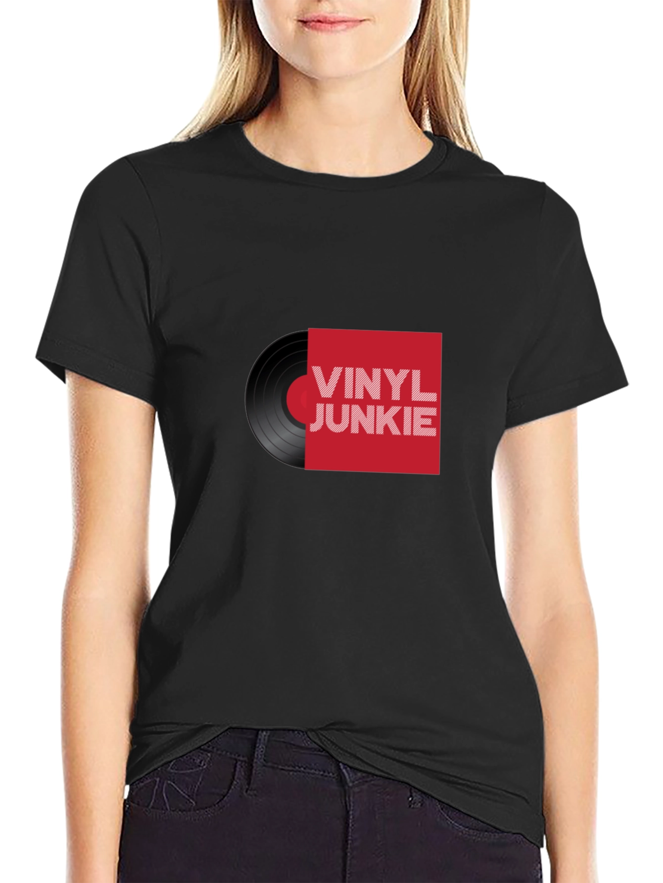 Vinyl Junkie Graphic Tee - Retro Music Lover T-Shirt