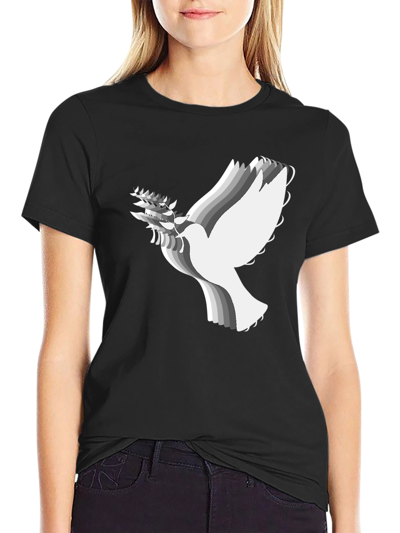 Peace Dove Graphic Tee - Black