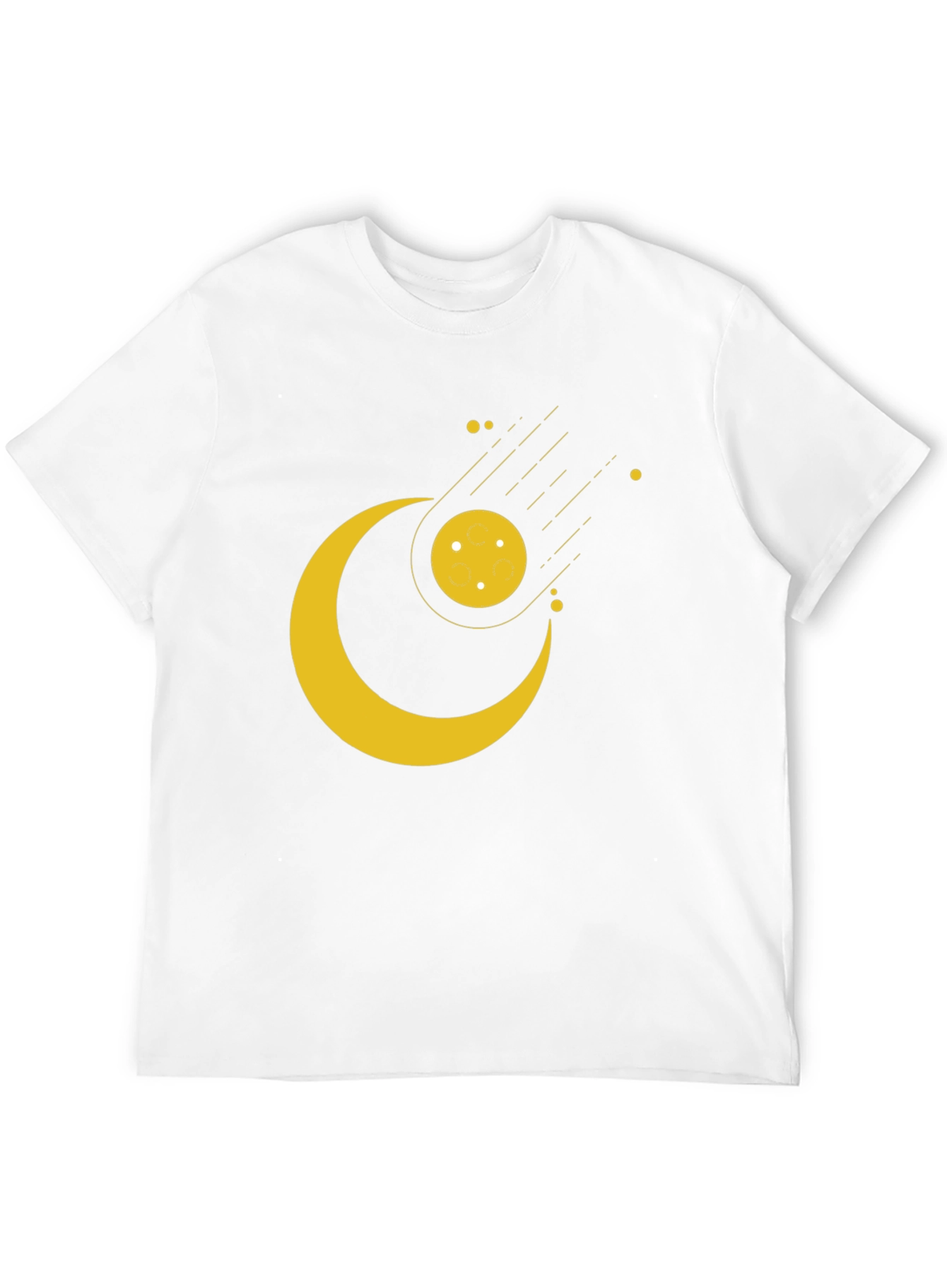 Cosmic Crescent Moon Black T-Shirt