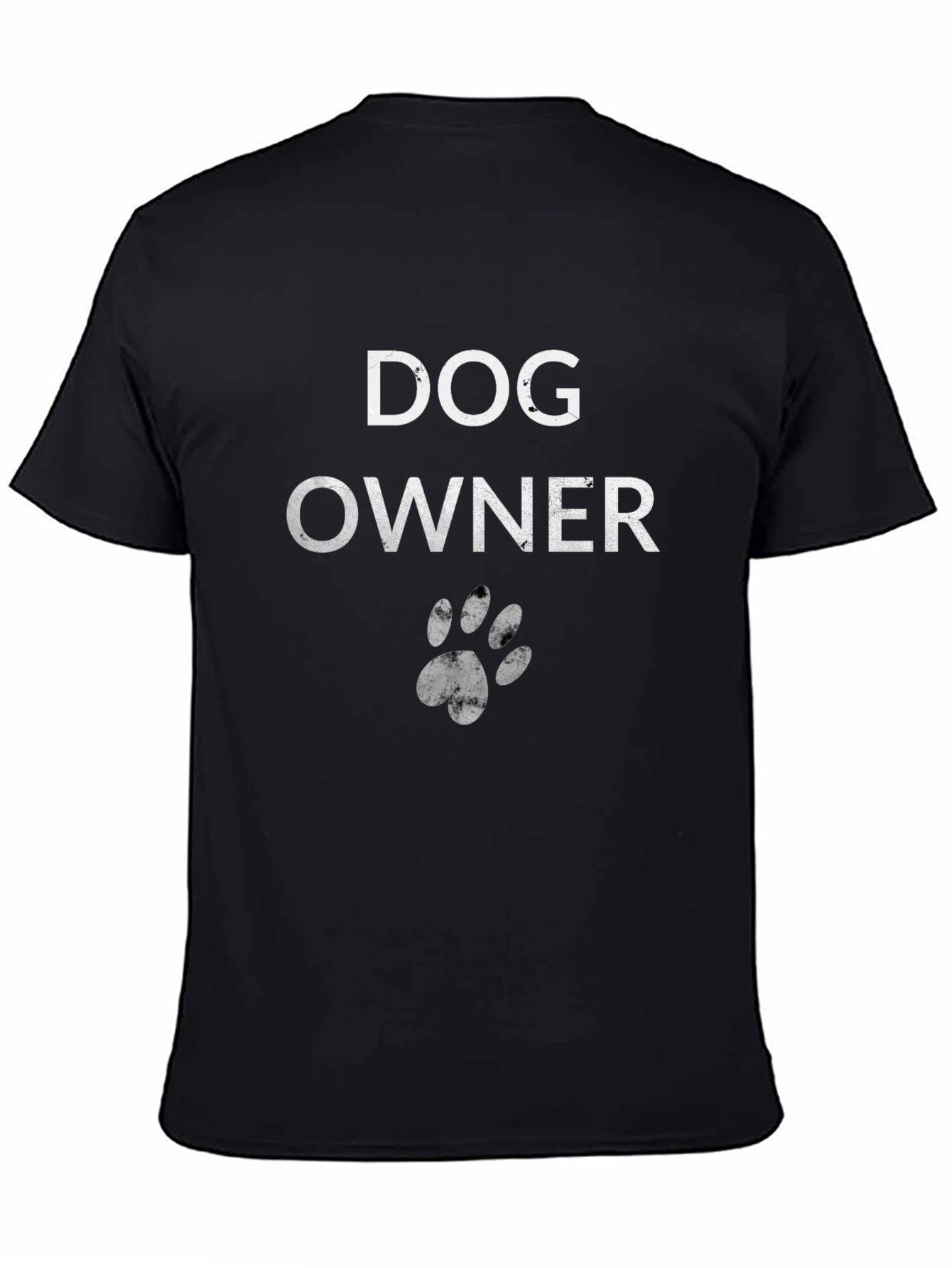 Dog Owner Paw Print T-Shirt - Black Cotton Tee