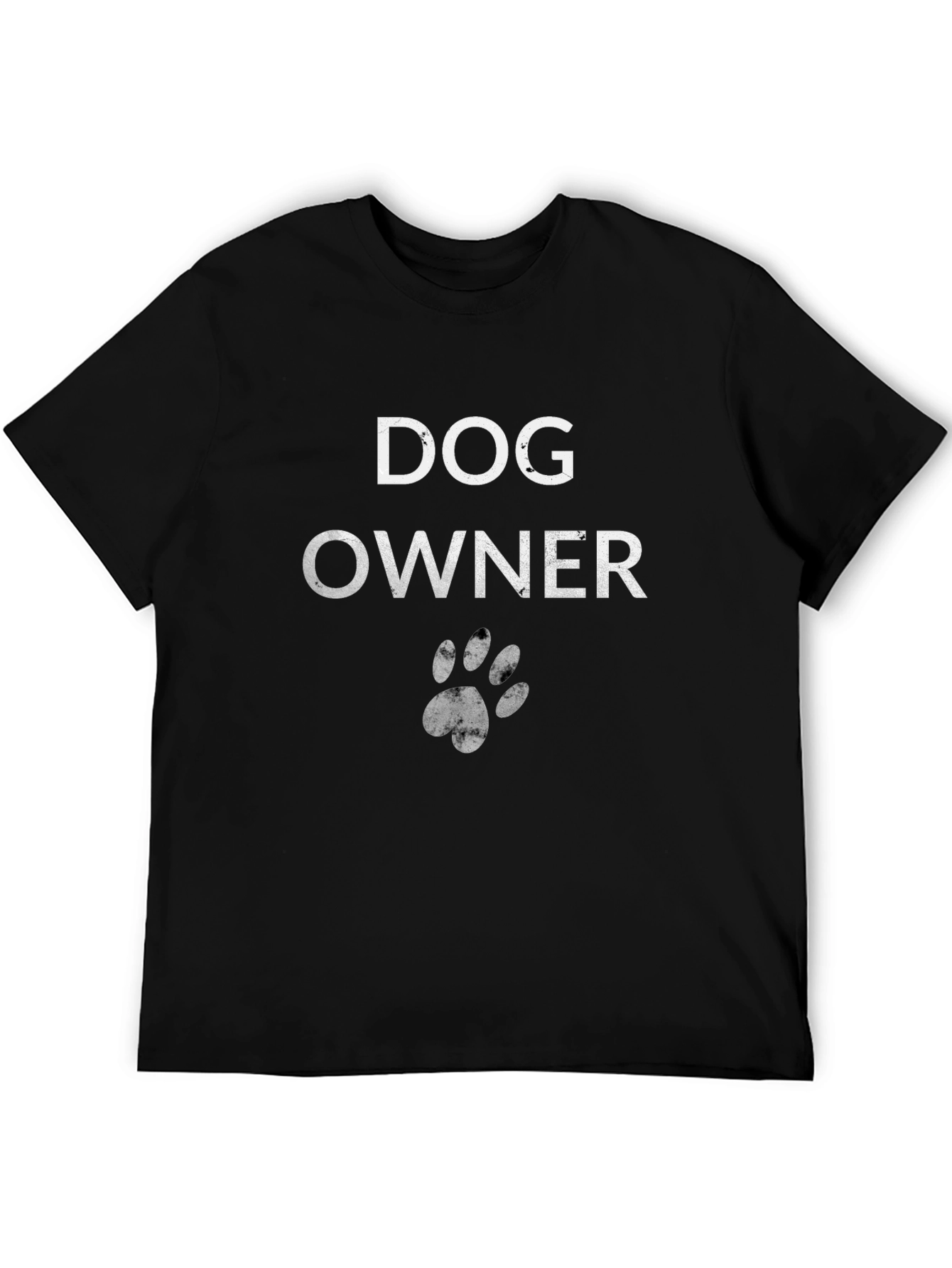 Dog Owner Paw Print T-Shirt - Black Cotton Tee