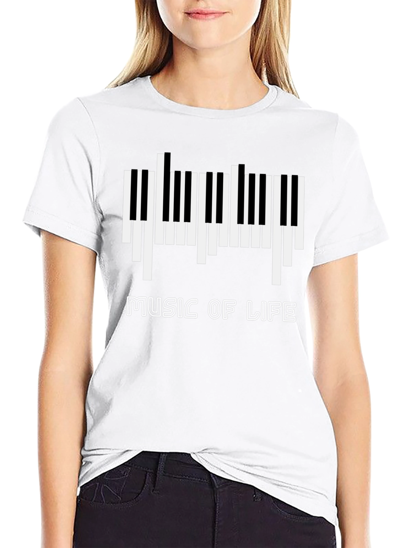 Music of Life Graphic Tee - Black Cotton T-Shirt