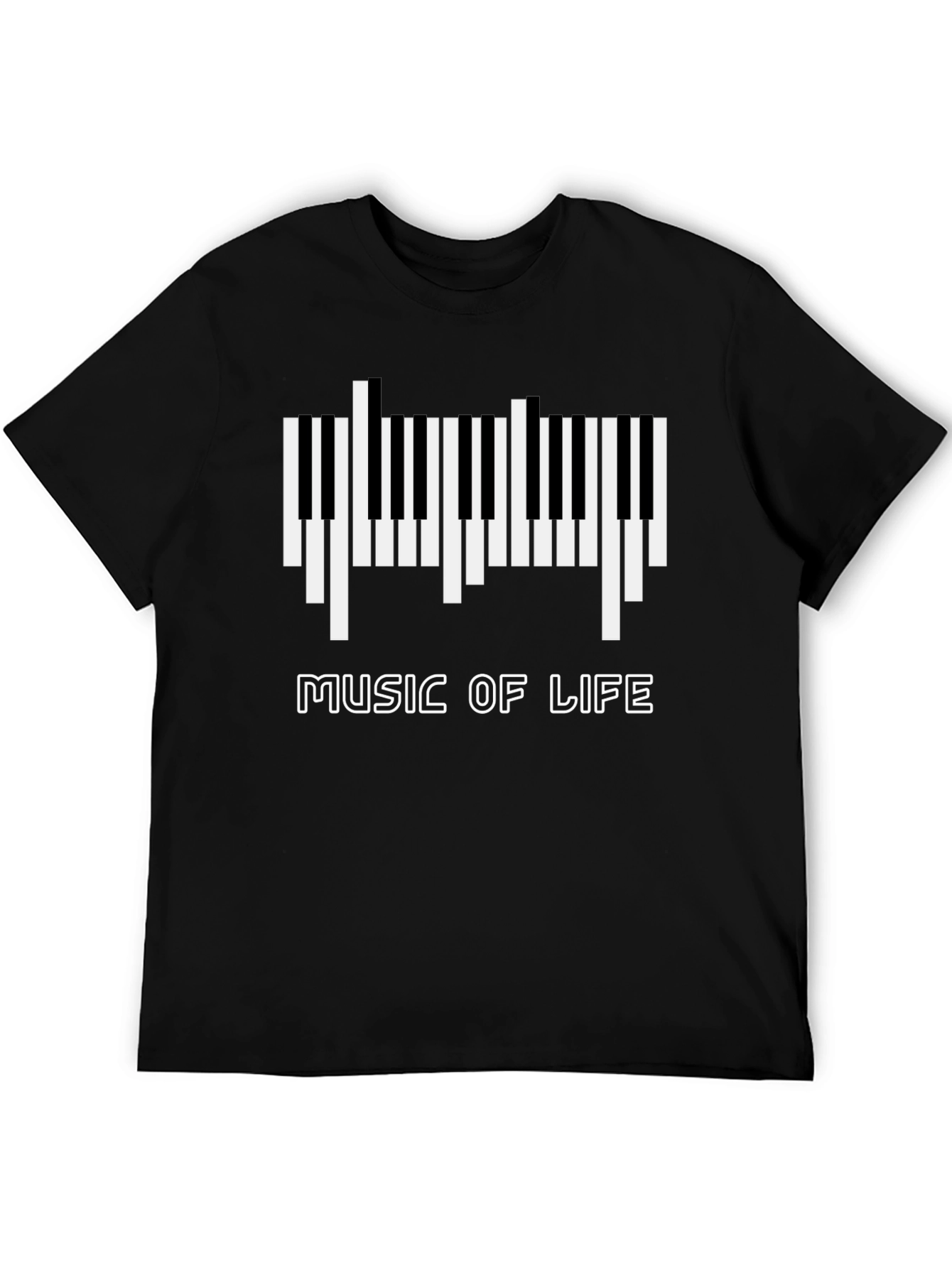 Music of Life Graphic Tee - Black Cotton T-Shirt