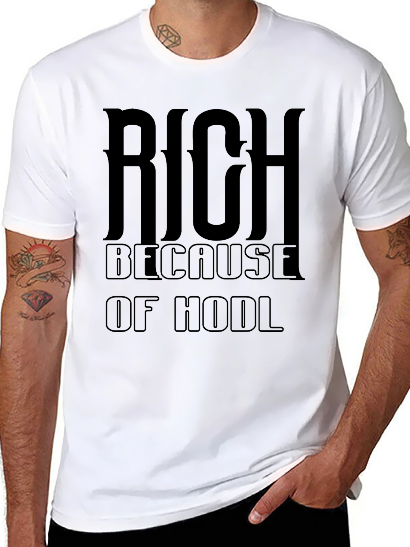 Rich Because of Hodl Black T-Shirt