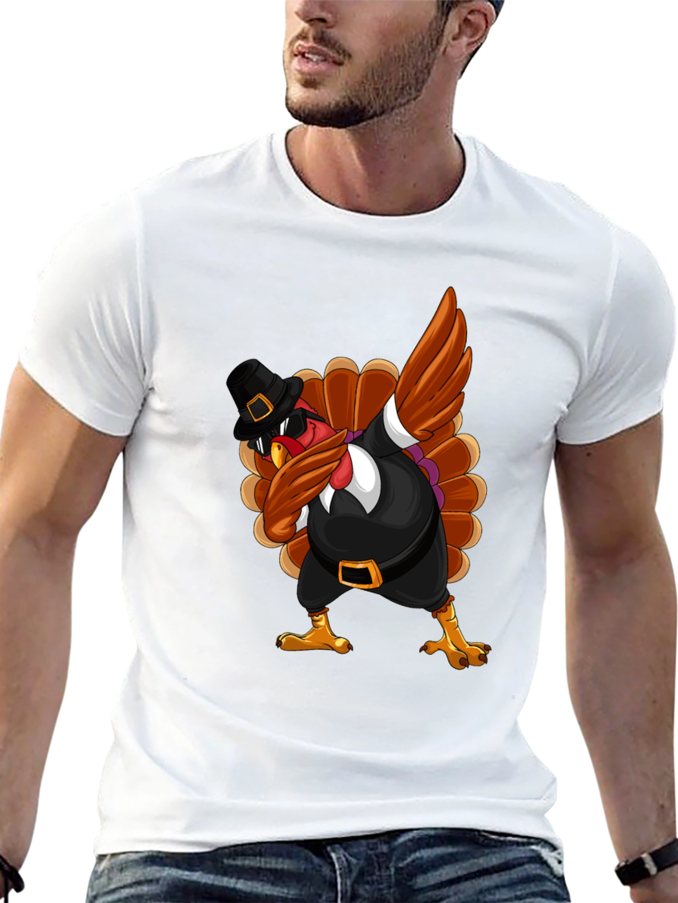 Thanksgiving Turkey Dabbing T-Shirt