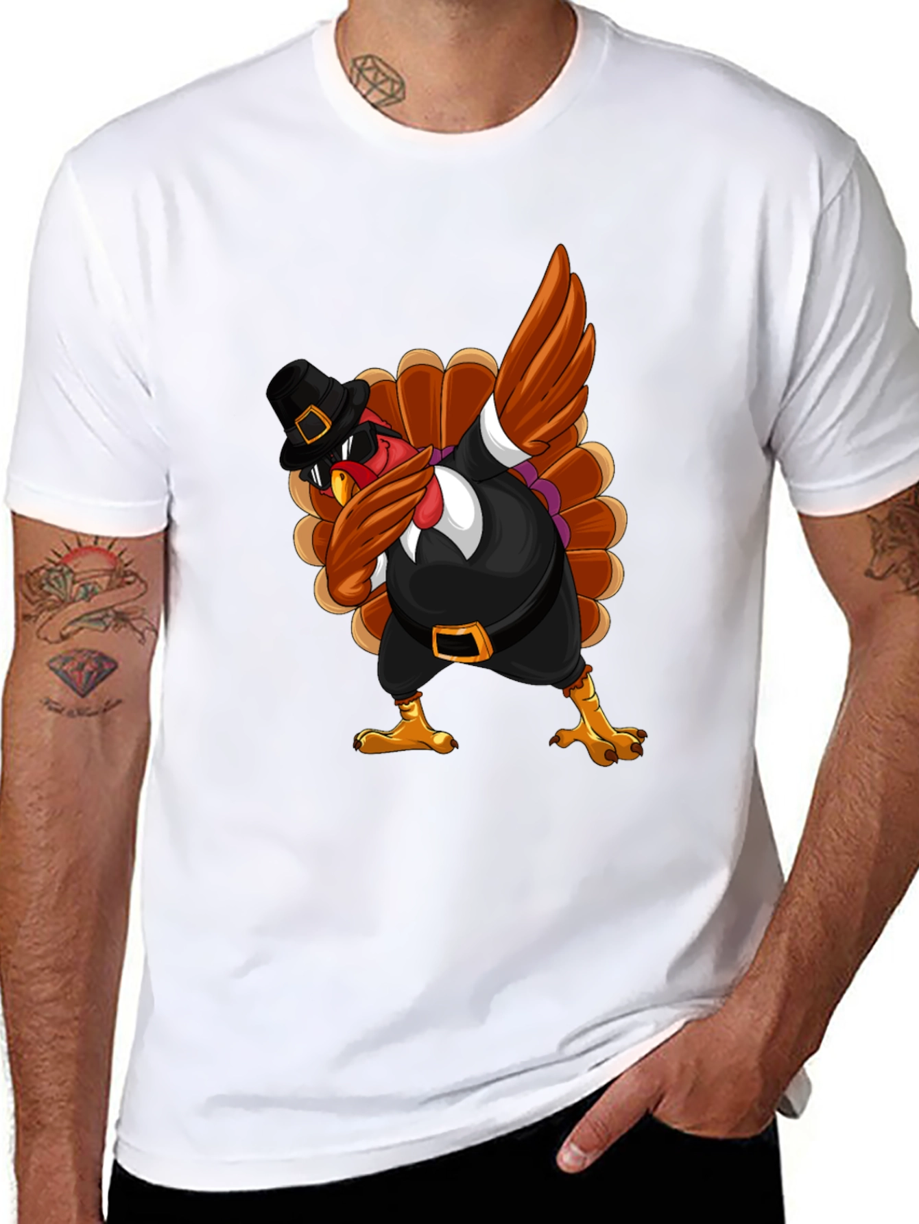 Thanksgiving Turkey Dabbing T-Shirt
