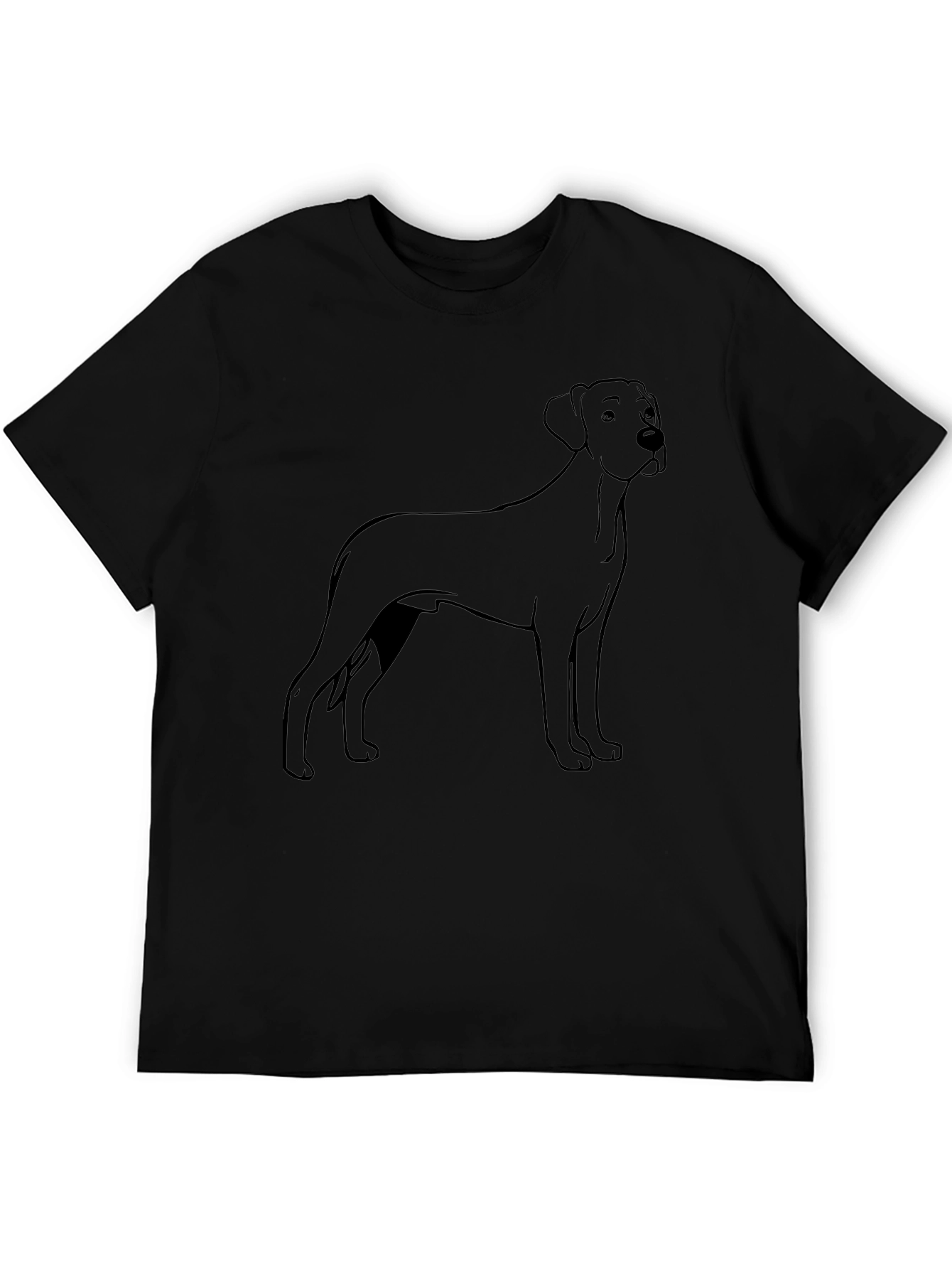 Dog Outline Graphic T-Shirt - Mens Black Tee