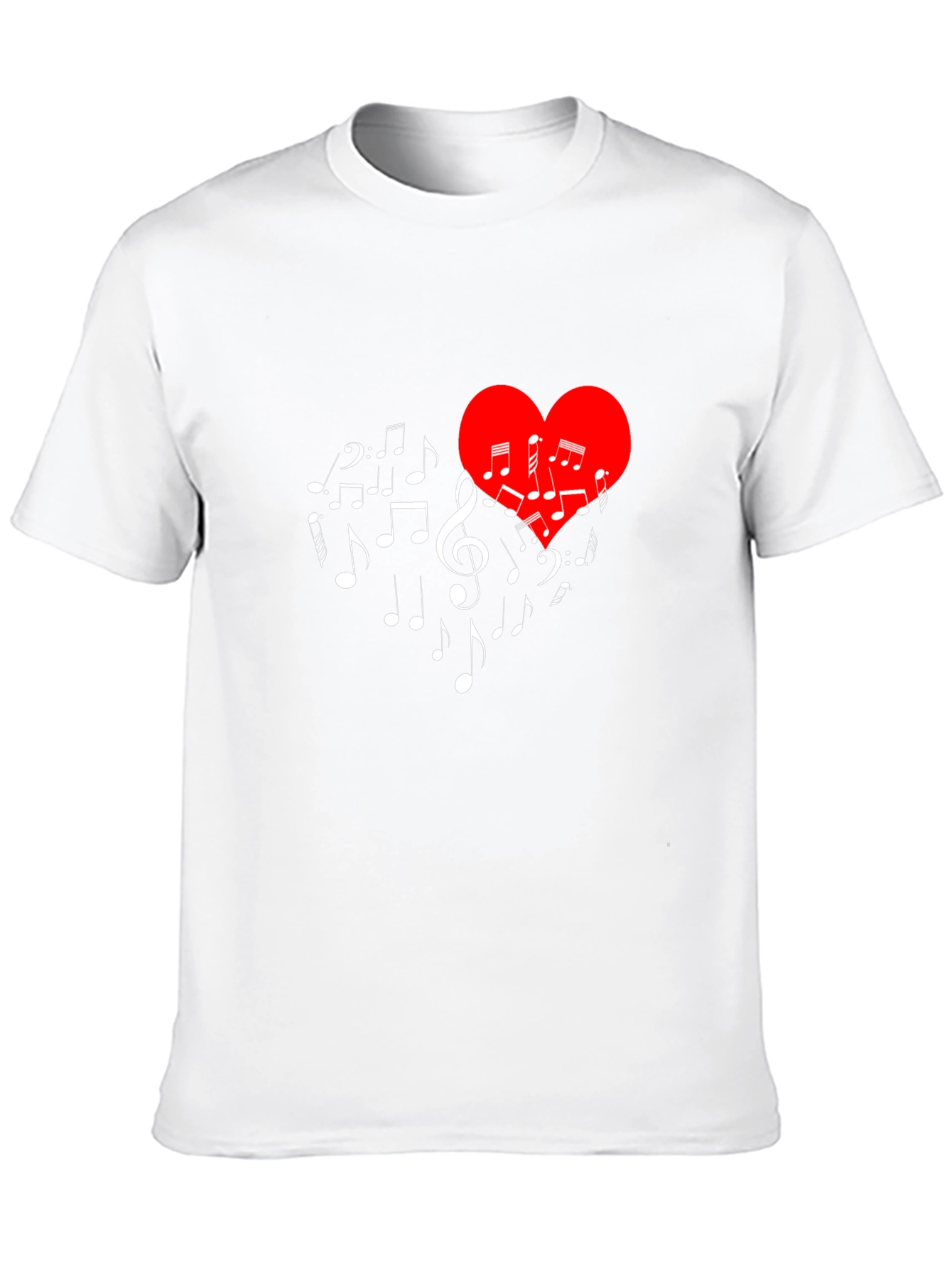 Musical Heart T-Shirt - Stylish Music Lover Tee