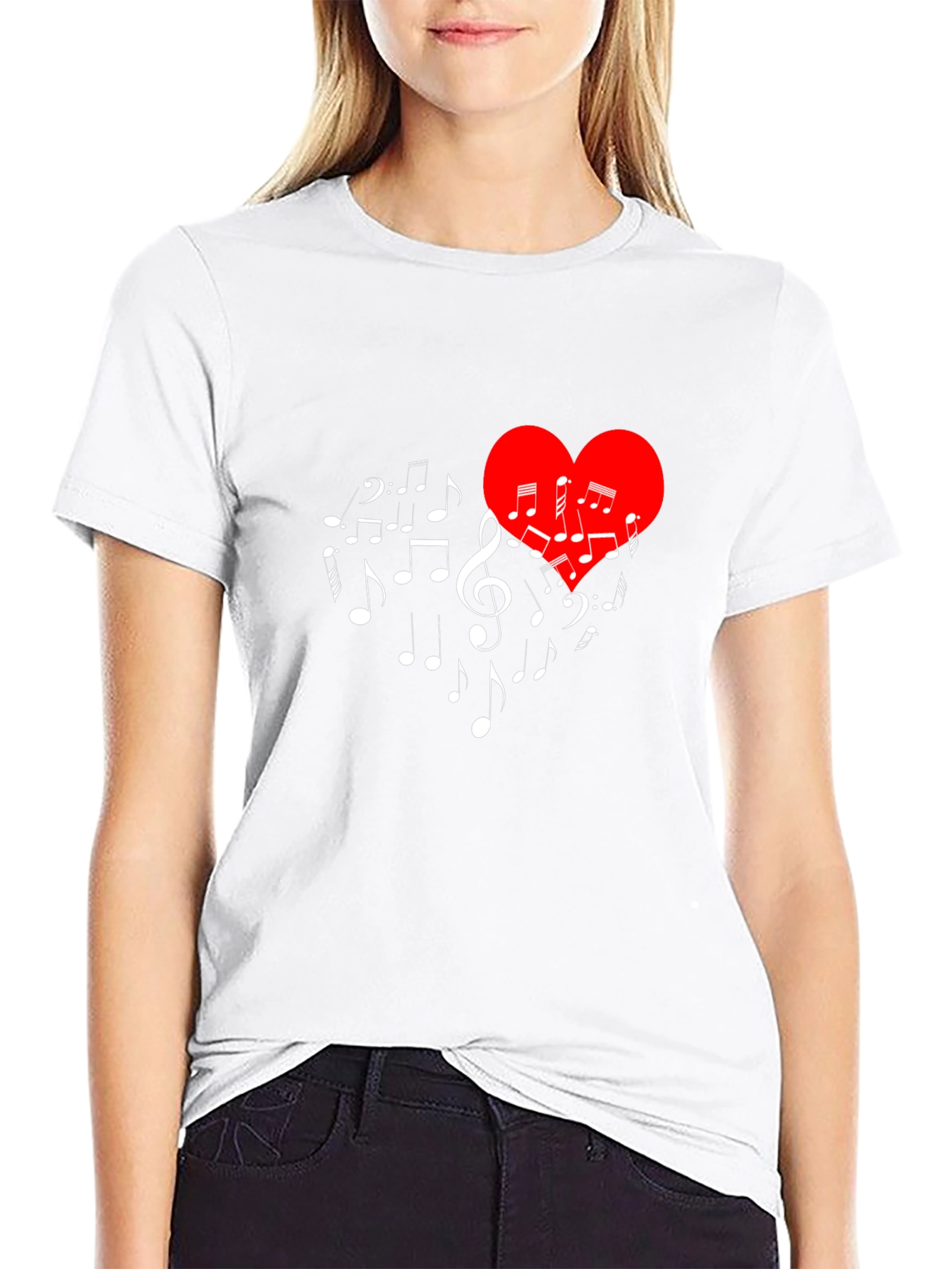 Musical Heart T-Shirt - Stylish Music Lover Tee