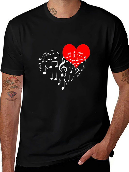 Musical Heart T-Shirt - Stylish Music Lover Tee