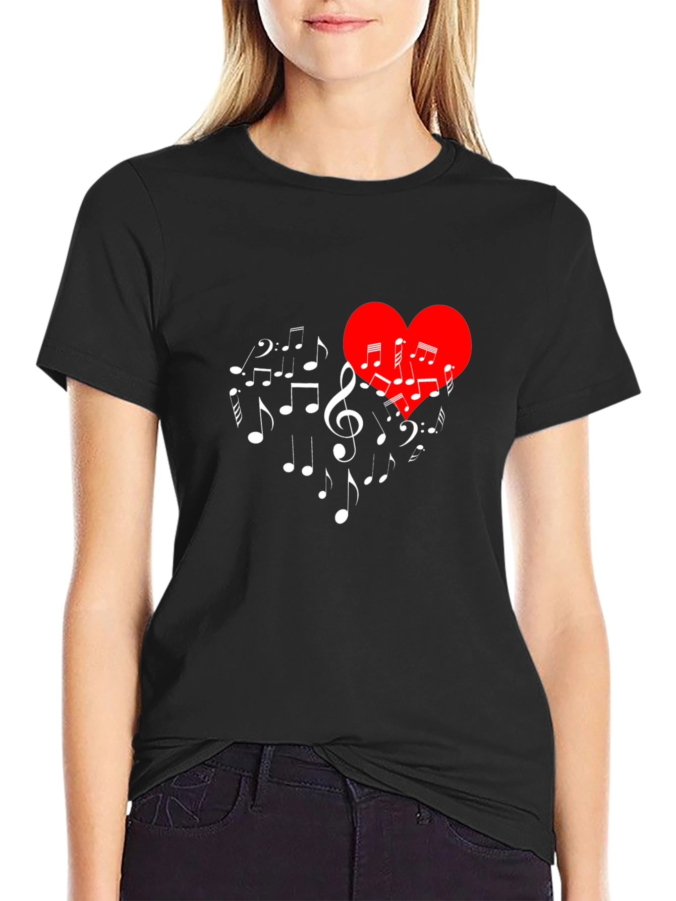 Musical Heart T-Shirt - Stylish Music Lover Tee
