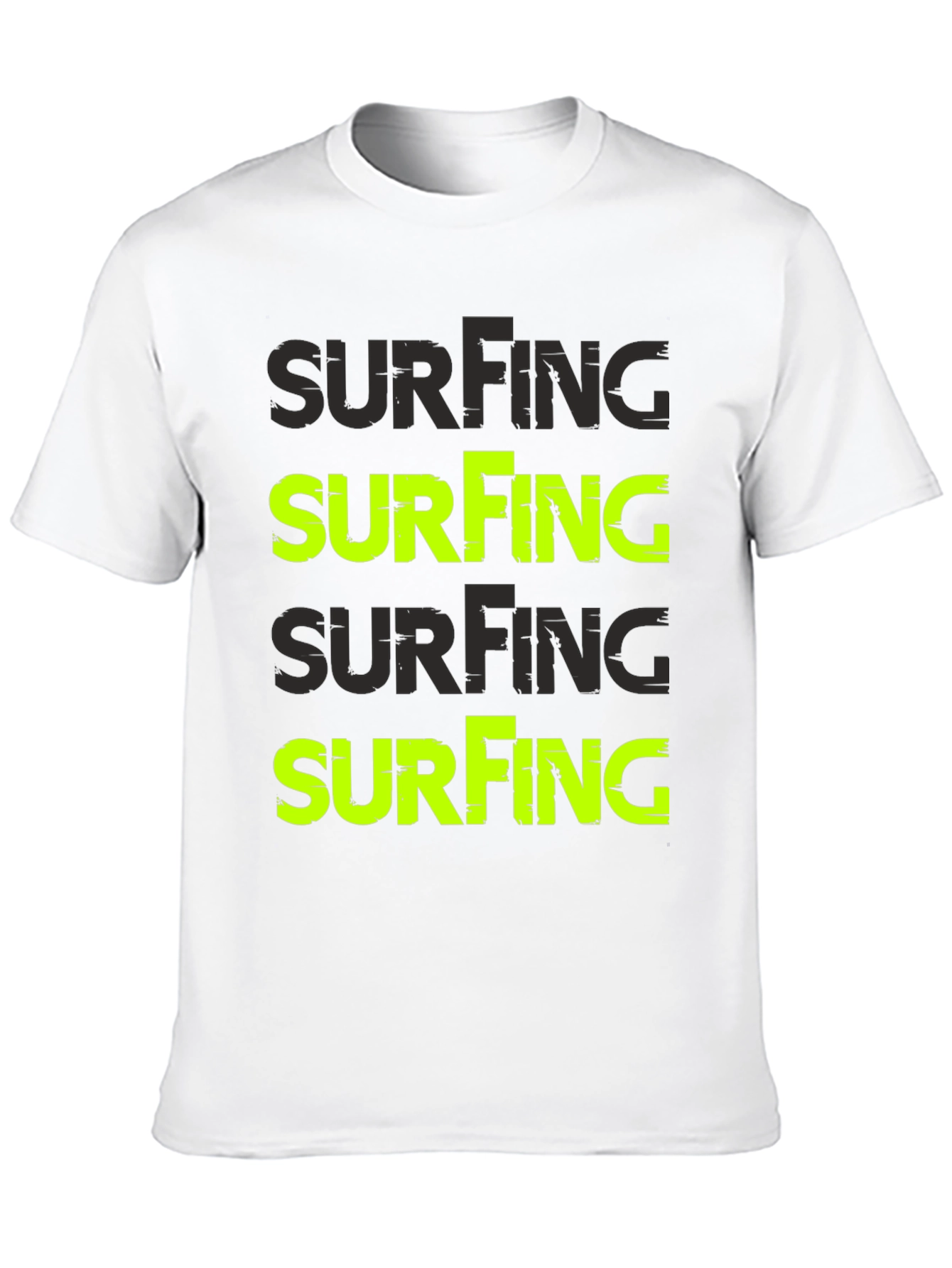 Surfing Graphic Print Black T-Shirt for Men