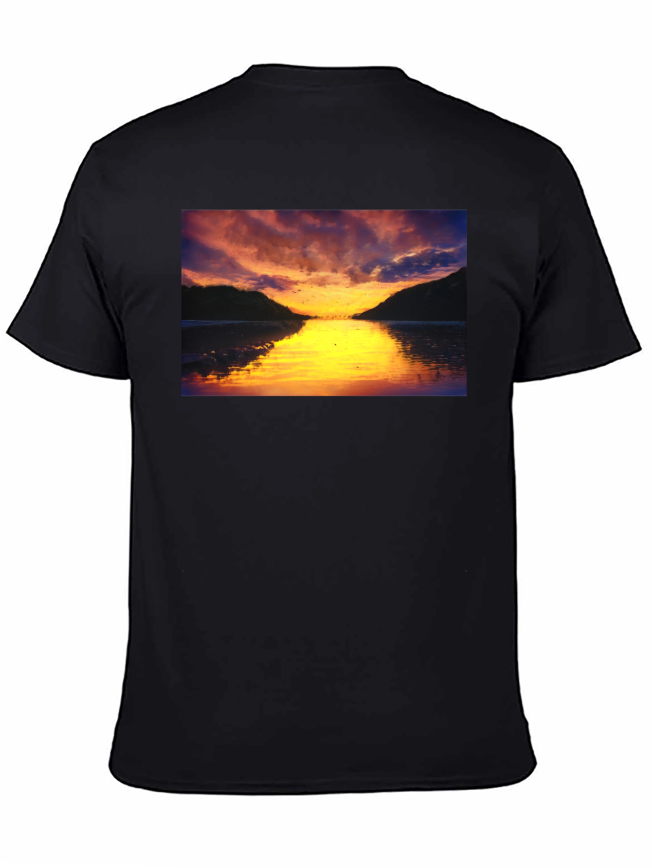 Sunset Lake Black T-Shirt
