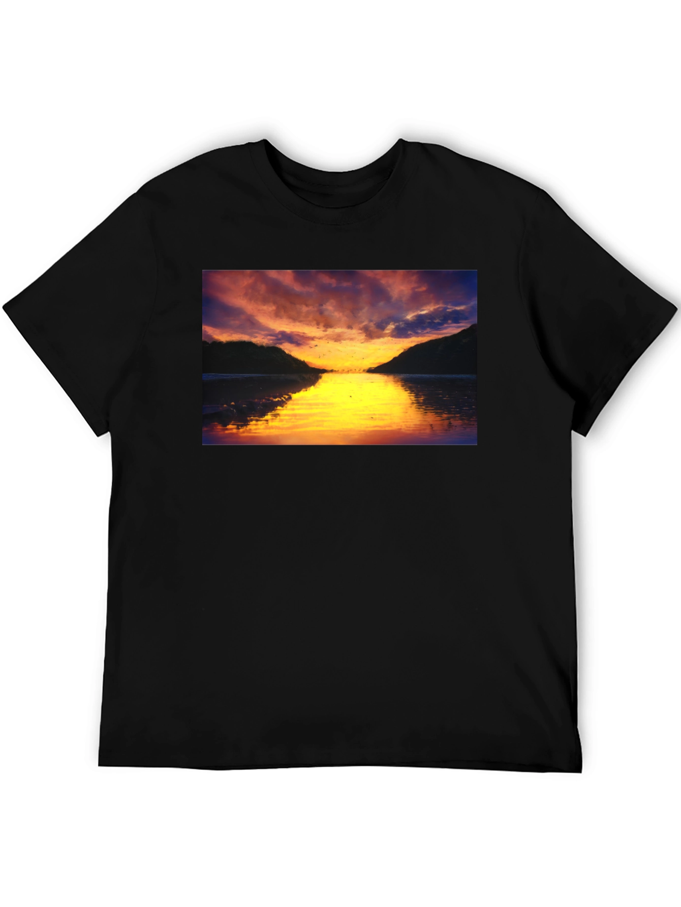 Sunset Lake Black T-Shirt