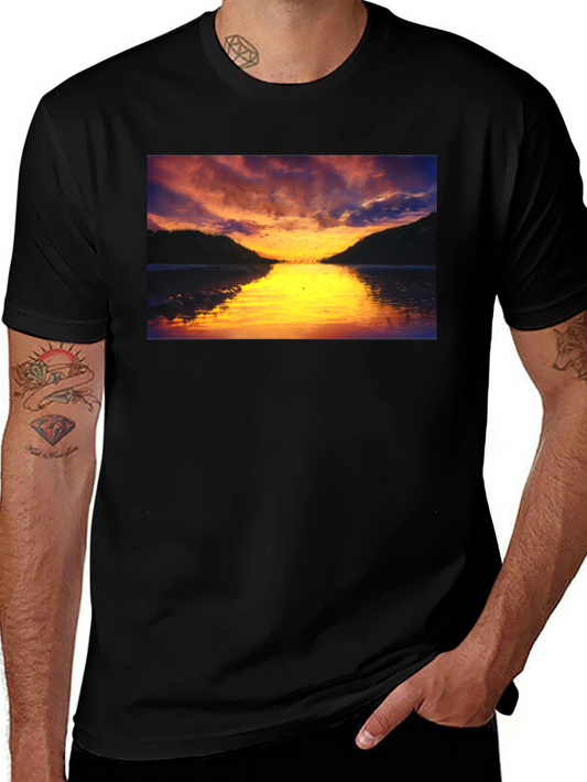 Sunset Lake Black T-Shirt