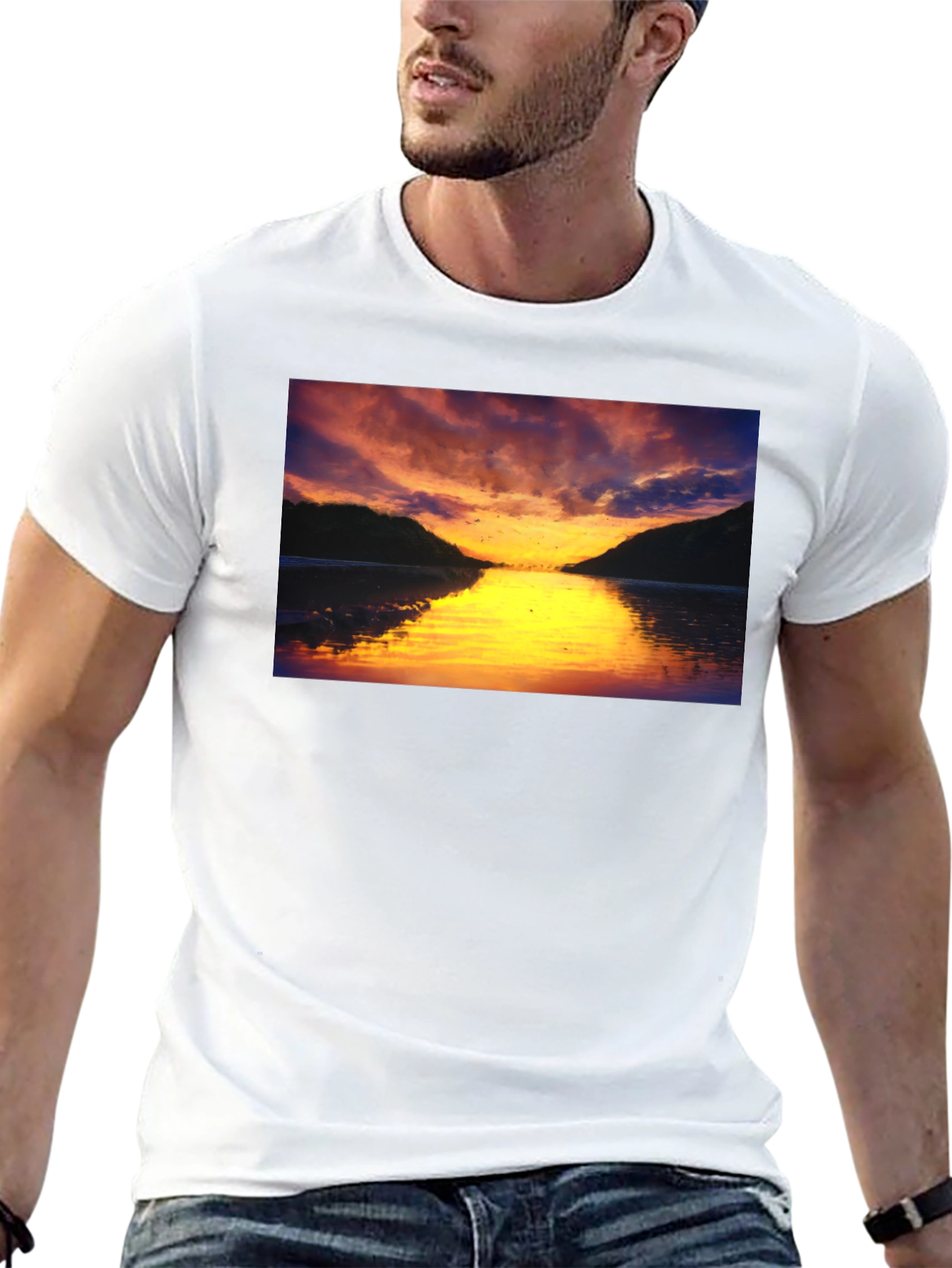 Sunset Lake Black T-Shirt