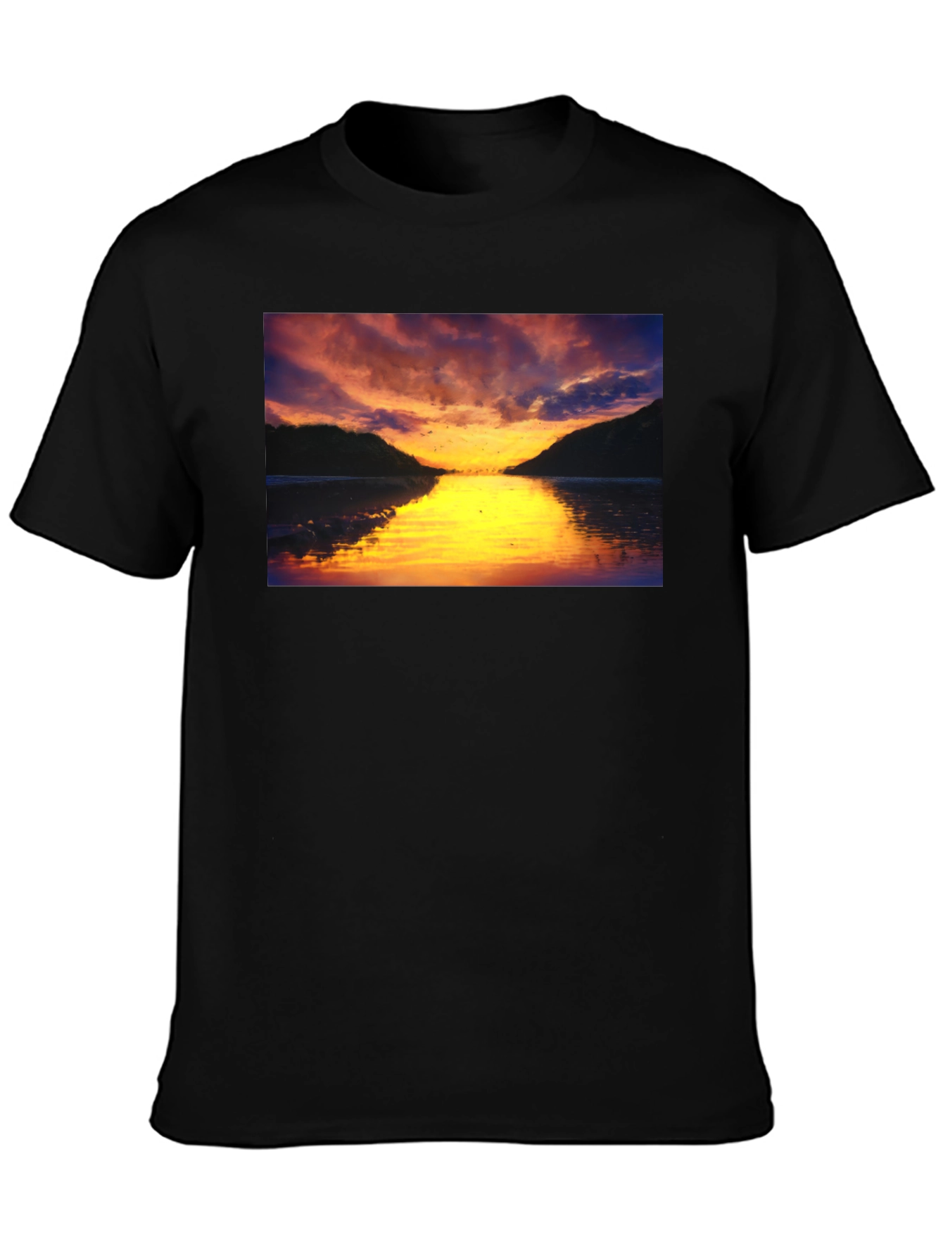 Sunset Lake Black T-Shirt