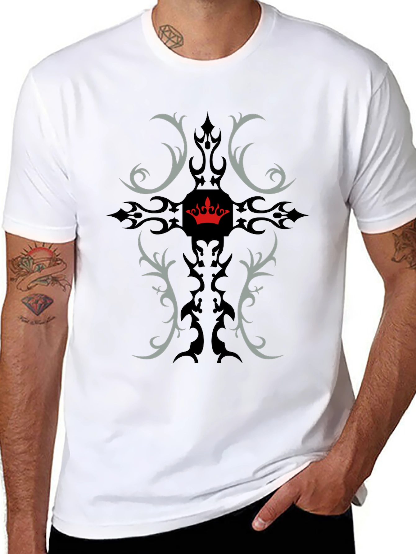Black Crown Crest Graphic Tee
