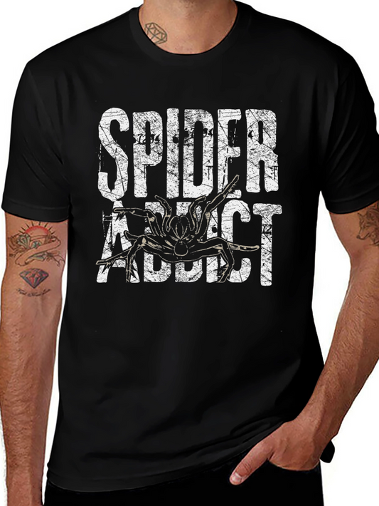 Spider Addict Graphic T-Shirt - Black Cotton Tee