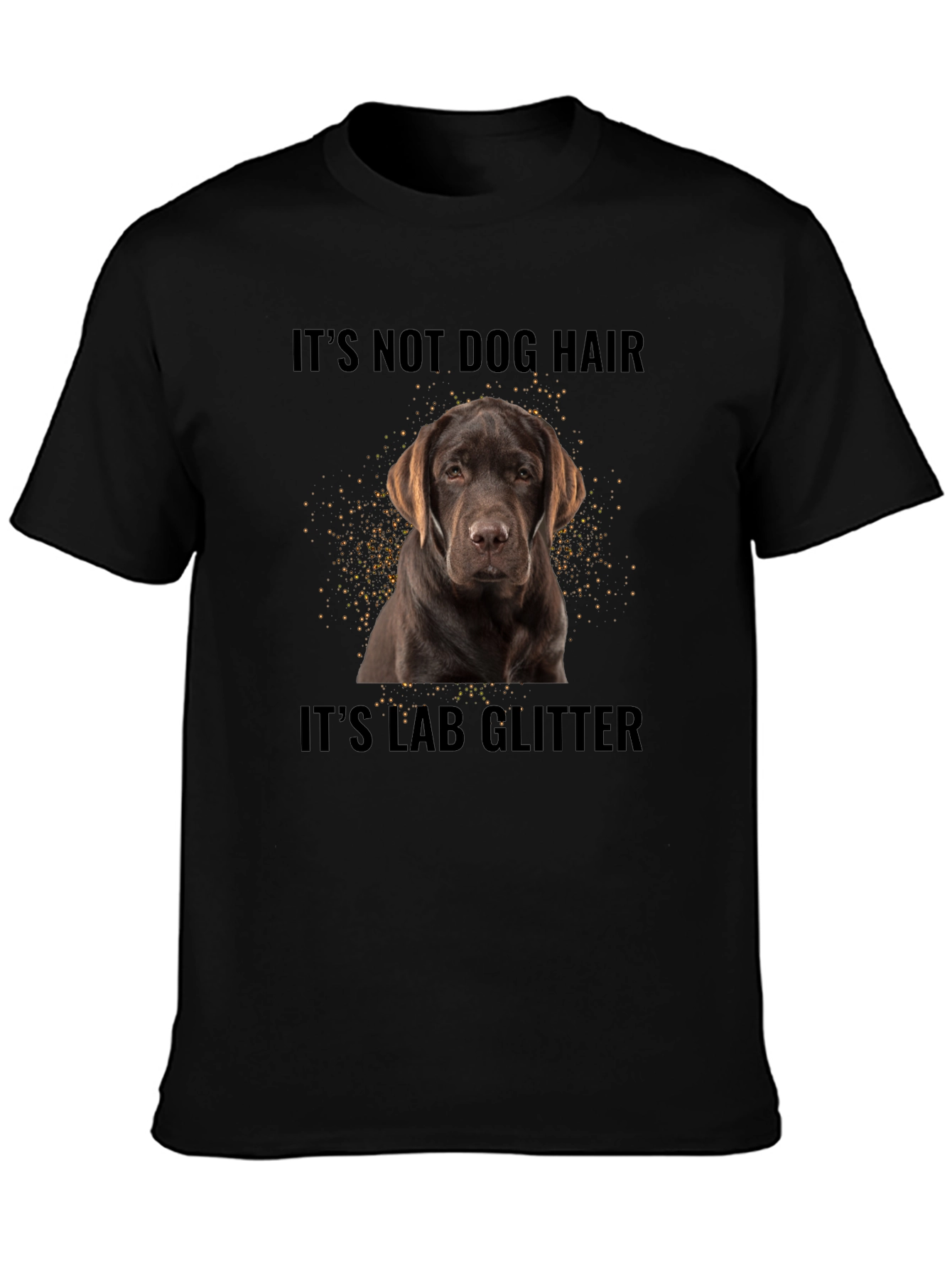 Lab Glitter Dog T-Shirt - Unisex Black Tee