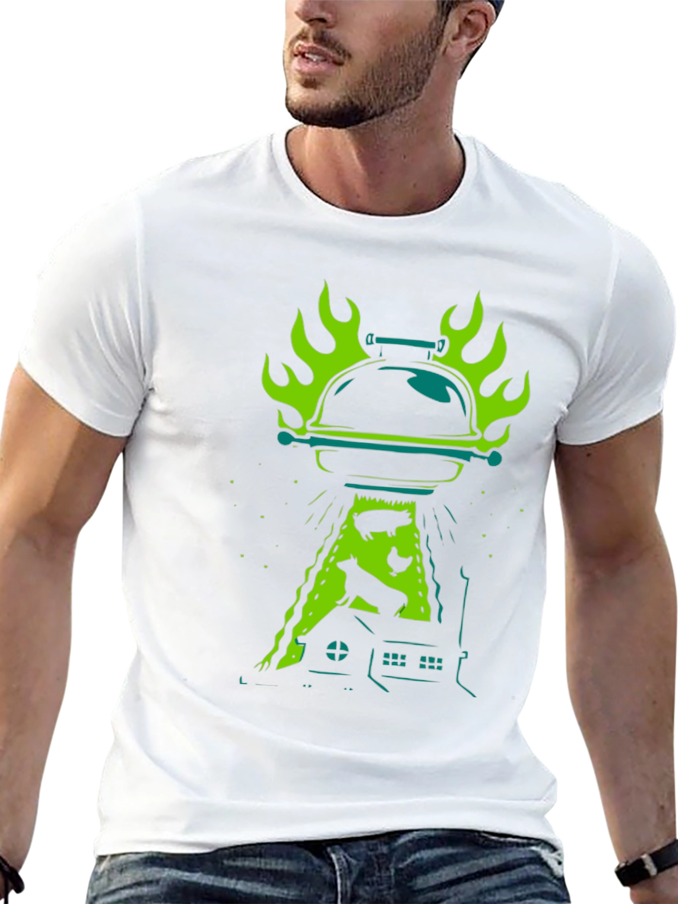 BBQ Alien Abduction Graphic Tee
