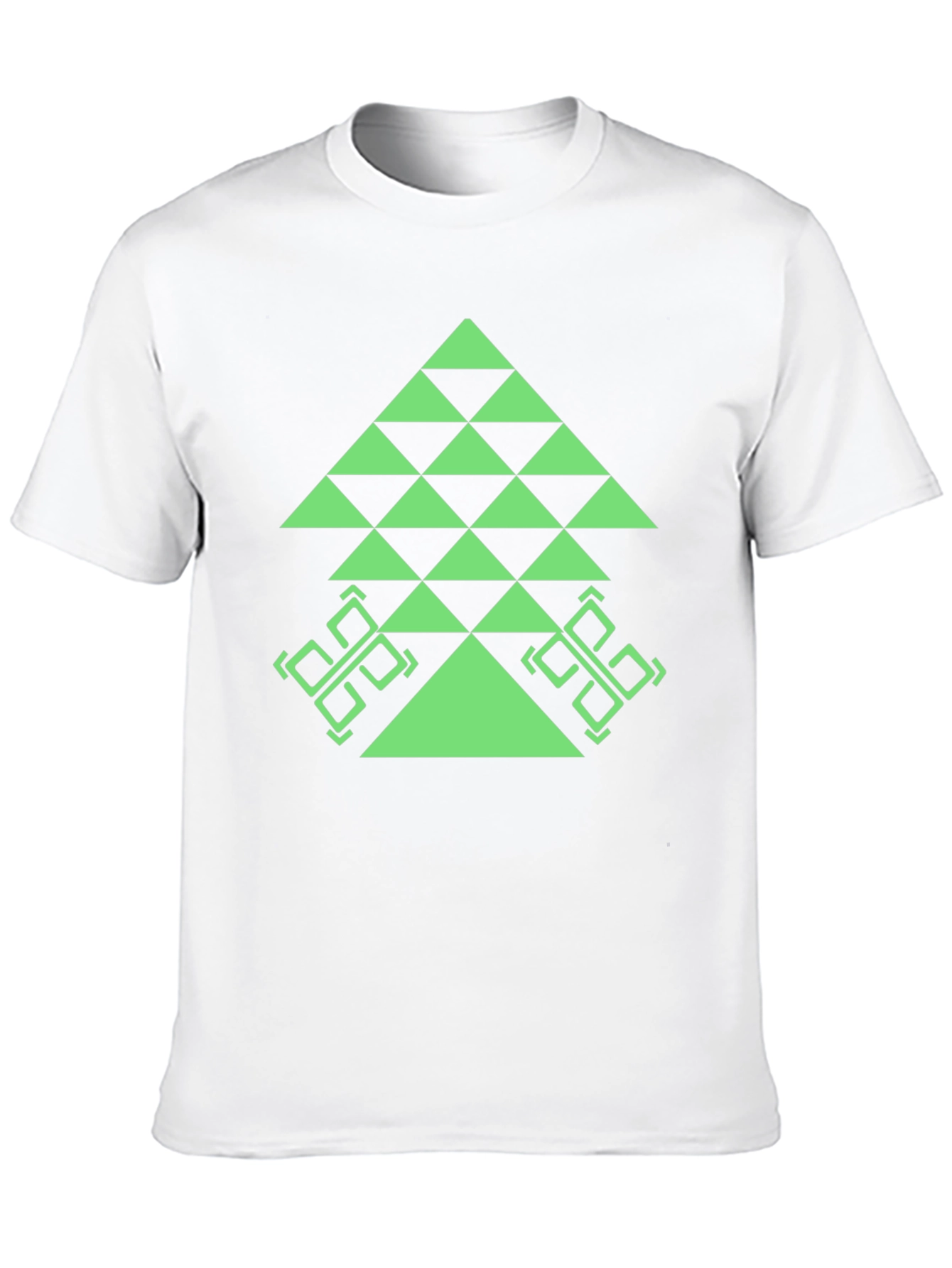 Geometric Tree Graphic Tee - Black Casual T-Shirt