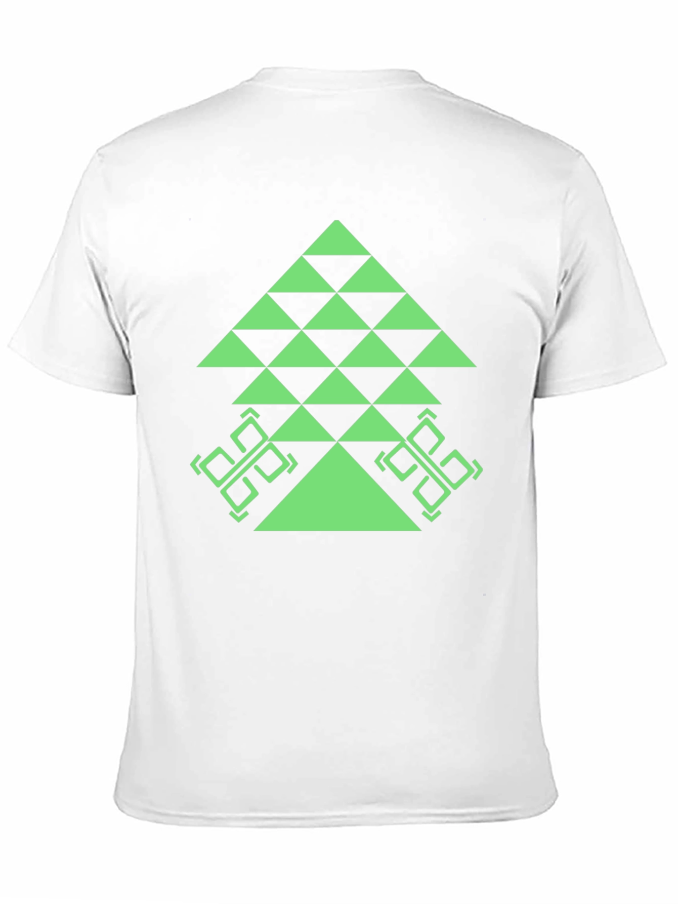 Geometric Tree Graphic Tee - Black Casual T-Shirt
