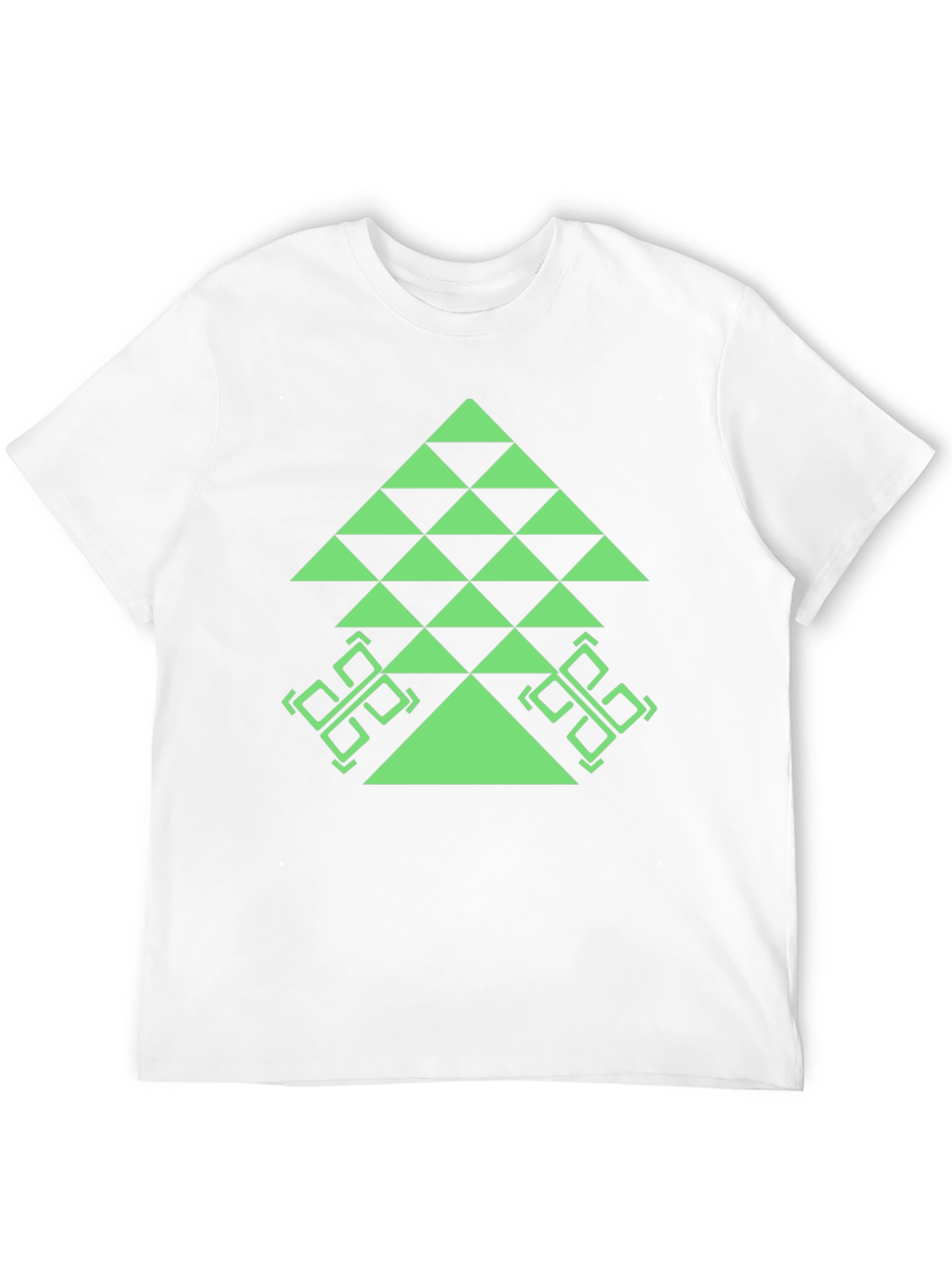 Geometric Tree Graphic Tee - Black Casual T-Shirt