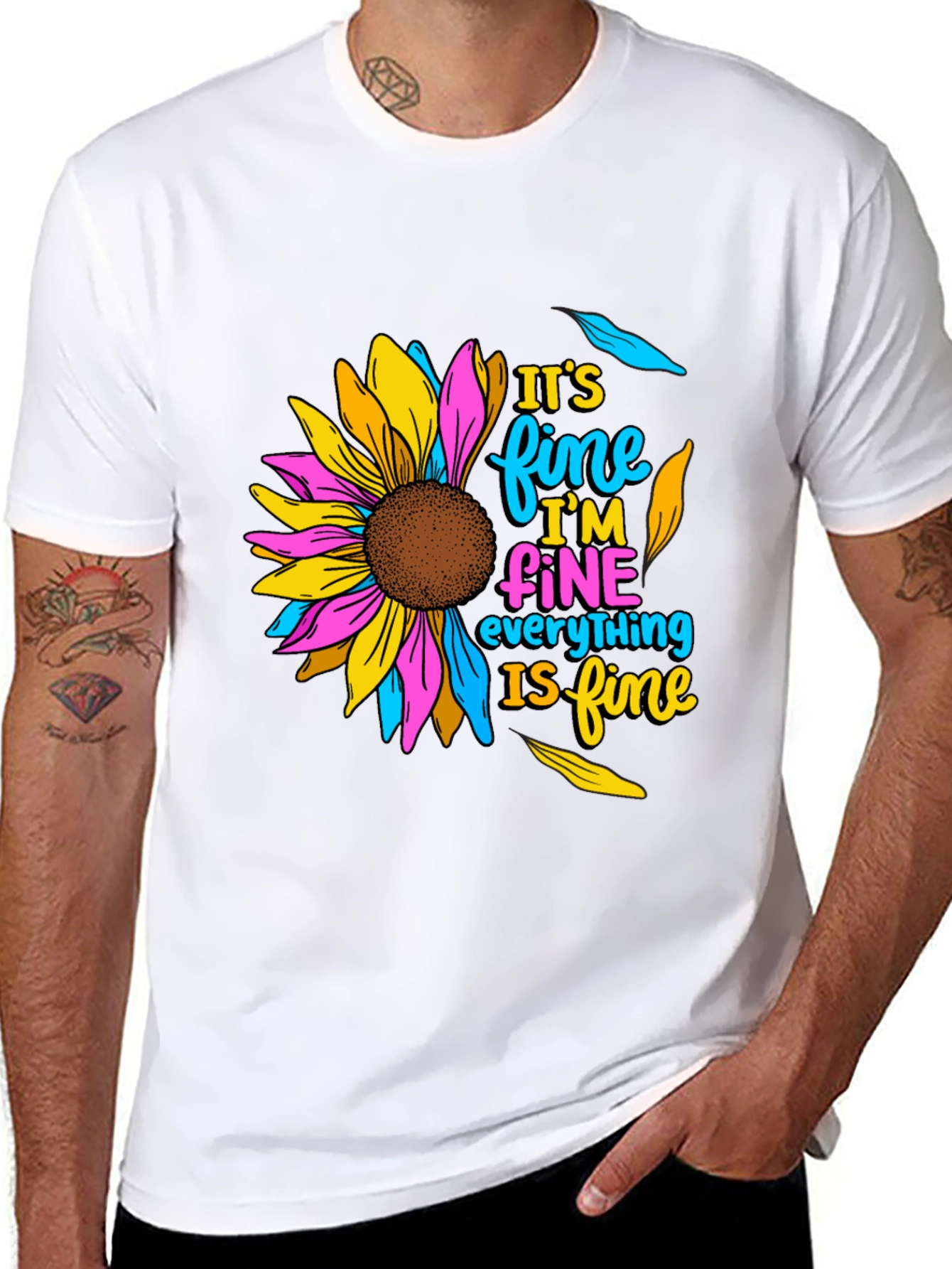 Its Fine Sunflower Graphic T-Shirt